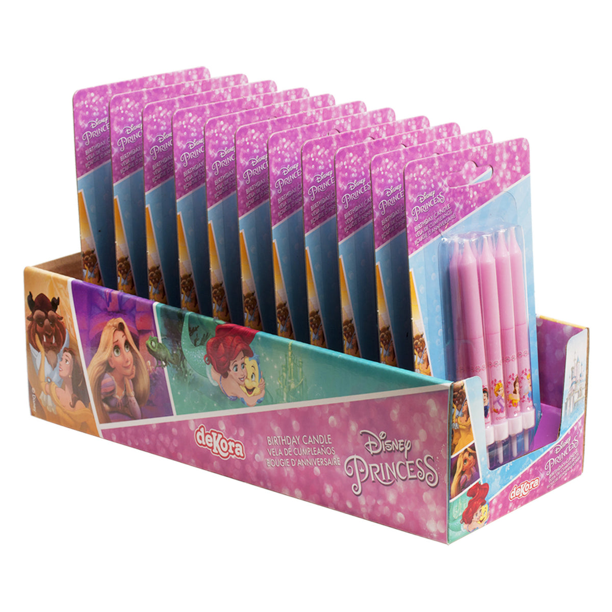 DISPLAY 12 BLISTER 8 VELAS PALILLO PRINCESAS 9CM