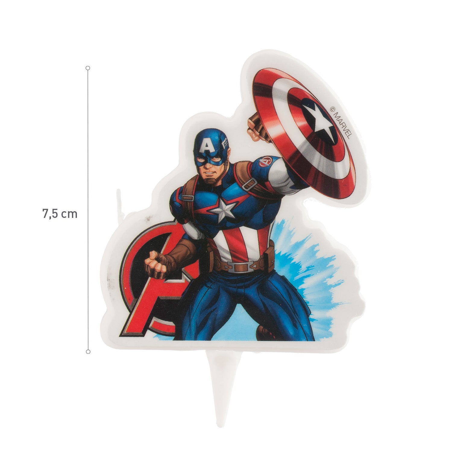 DISPLAY 12 VELAS 2D AVENGERS CAP. AMERICA 7,5CM