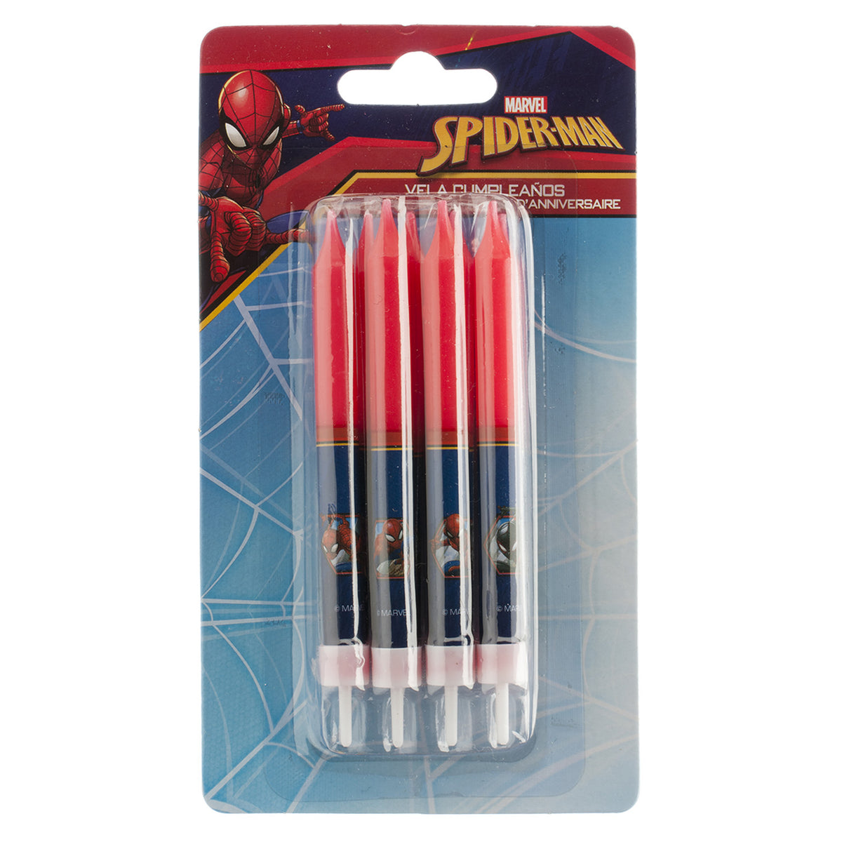 DISPLAY 12 BLISTER 8 VELAS PALILLO SPIDERMAN 9CM