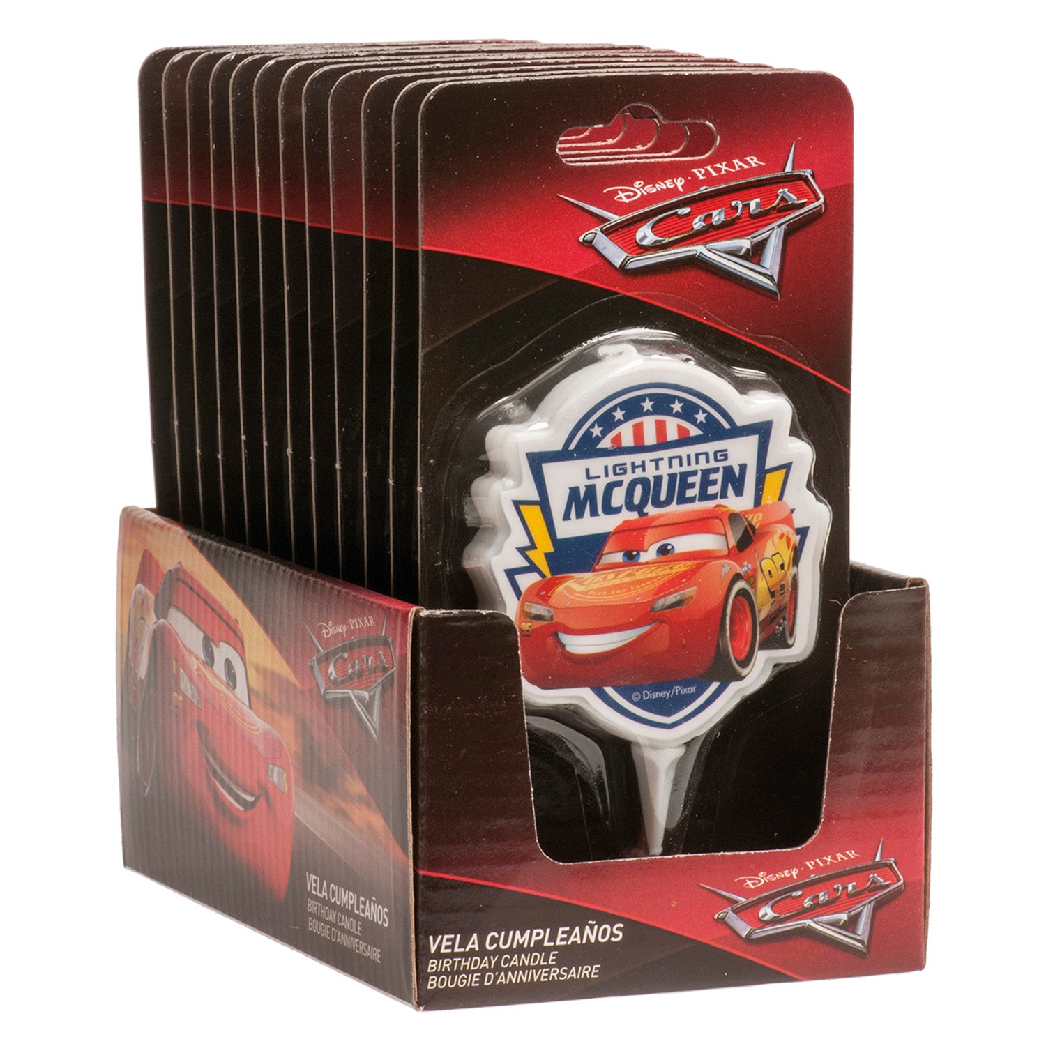 DISPLAY 12 VELAS 2D CARS 7,5CM