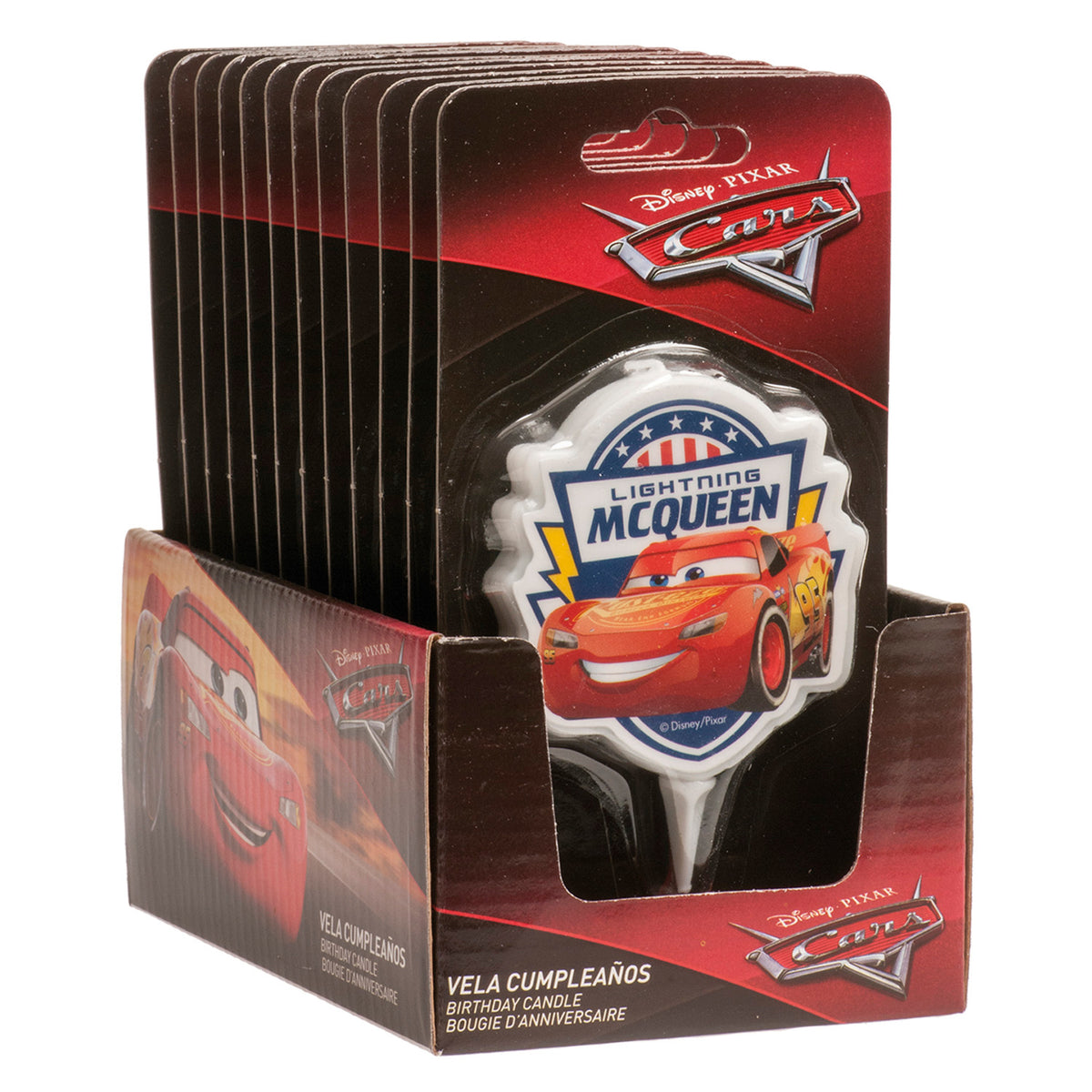DISPLAY 12 VELAS 2D CARS 7,5CM