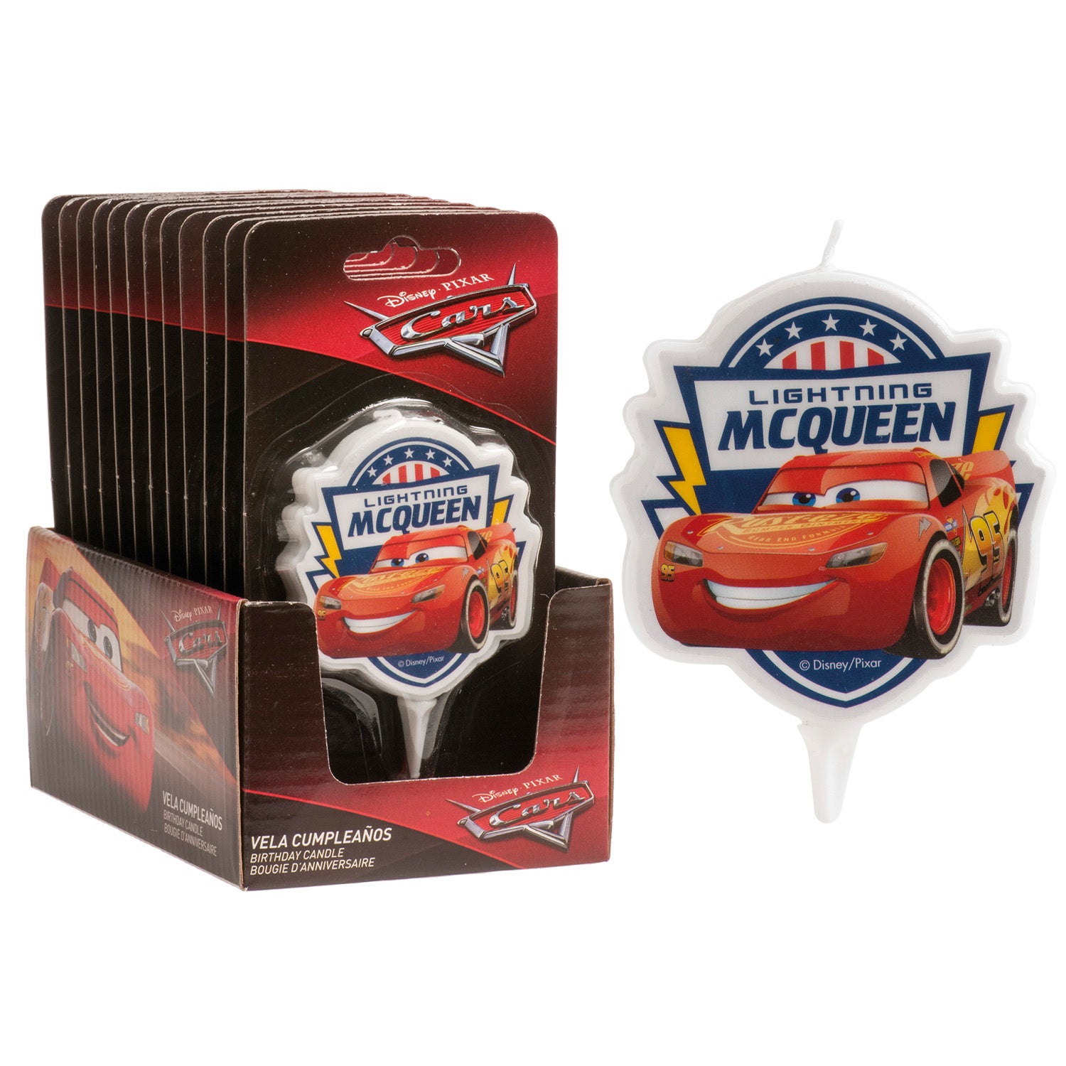 DISPLAY 12 VELAS 2D CARS 7,5CM