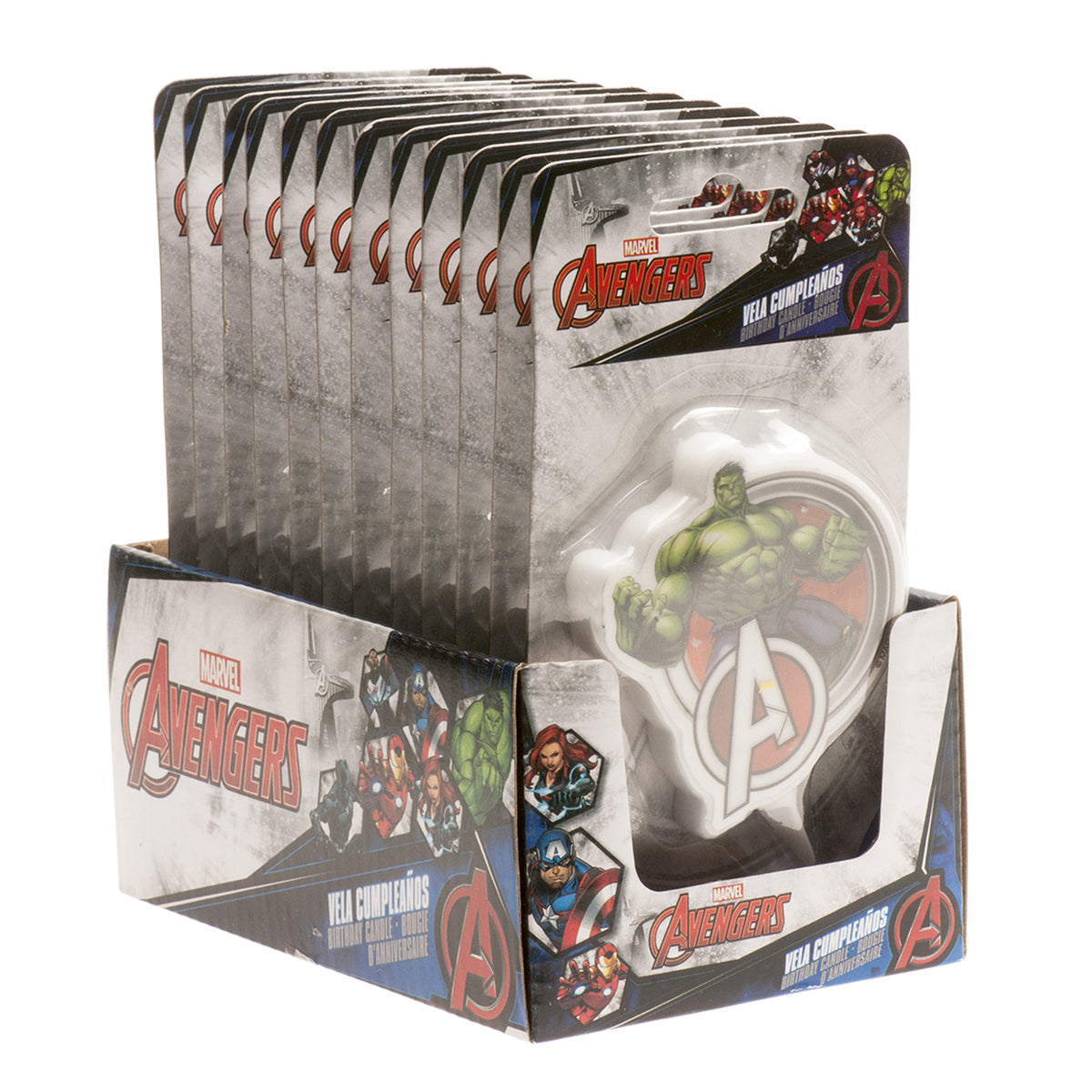 DISPLAY 12 VELAS 2D HULK 7.5CM