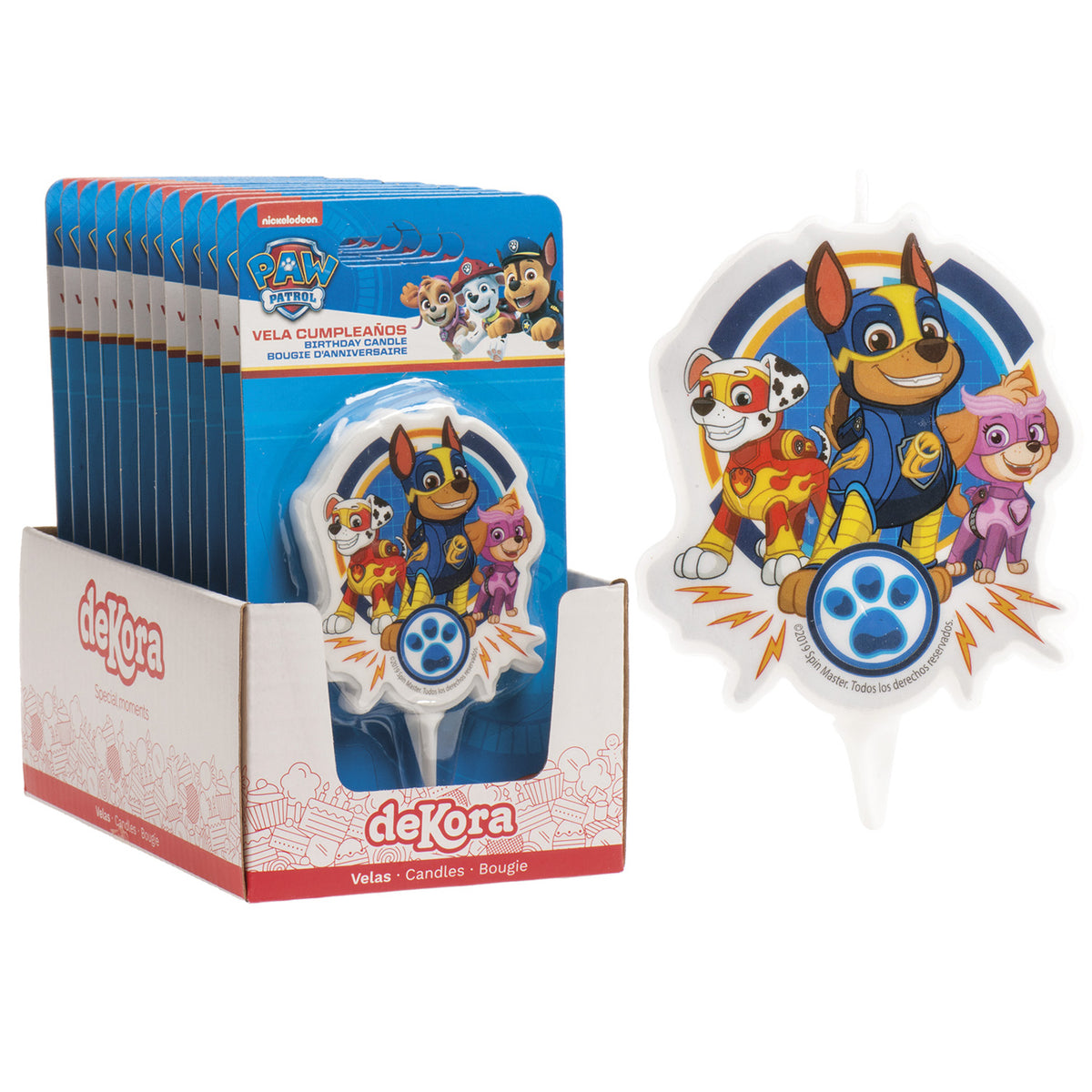 DISPLAY 12 VELAS 2D PAW PATROL 7CM*