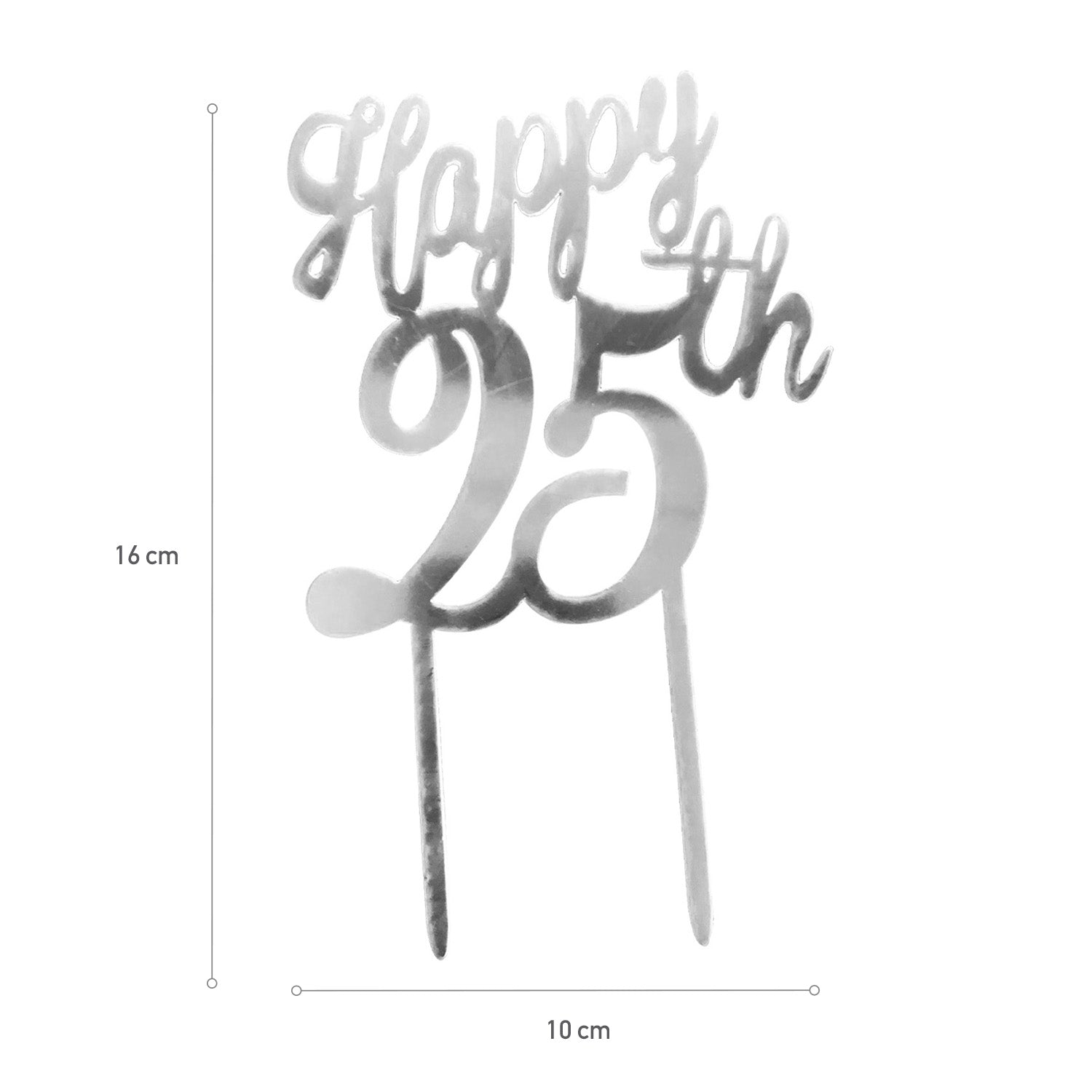 CAKE TOPPER 25th ANNIVERSARY 16CM
