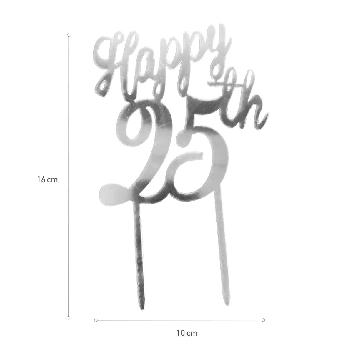 CAKE TOPPER 25th ANNIVERSARY 16CM