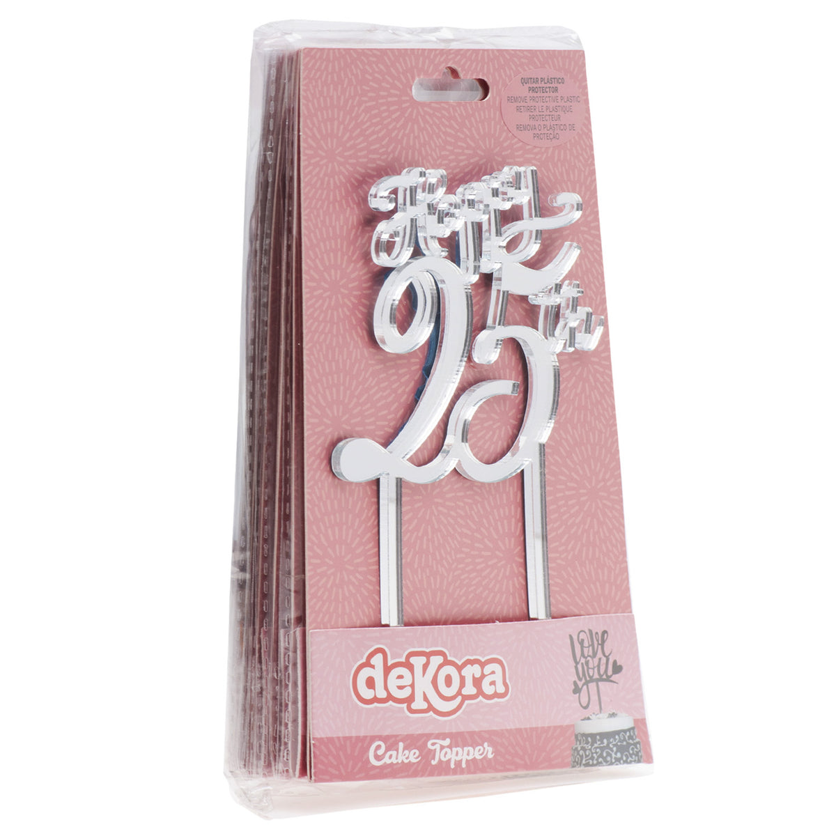 CAKE TOPPER 25th ANNIVERSARY 16CM