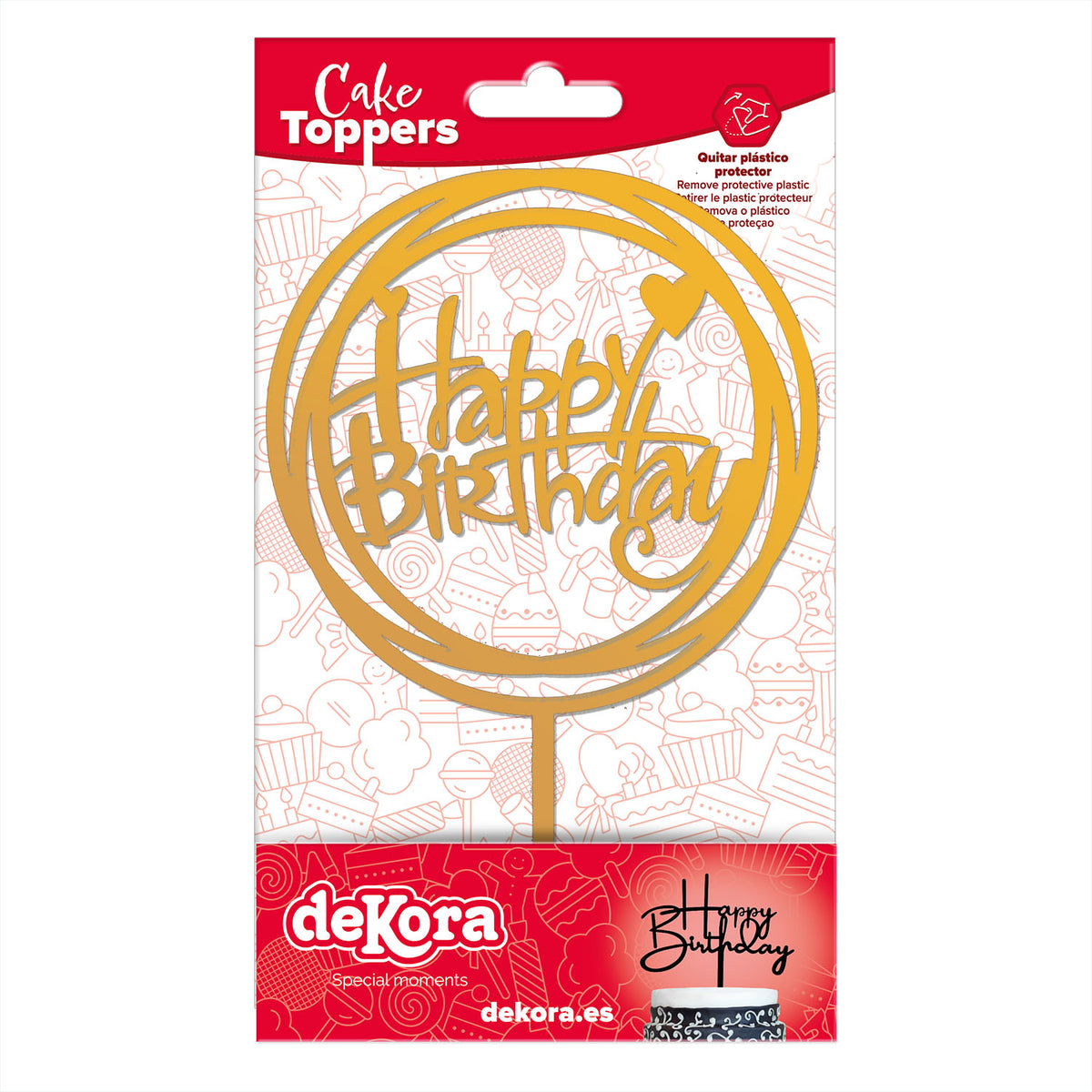 CAKE TOPPER HAPPY BIRTHDAY 15,4X10CM