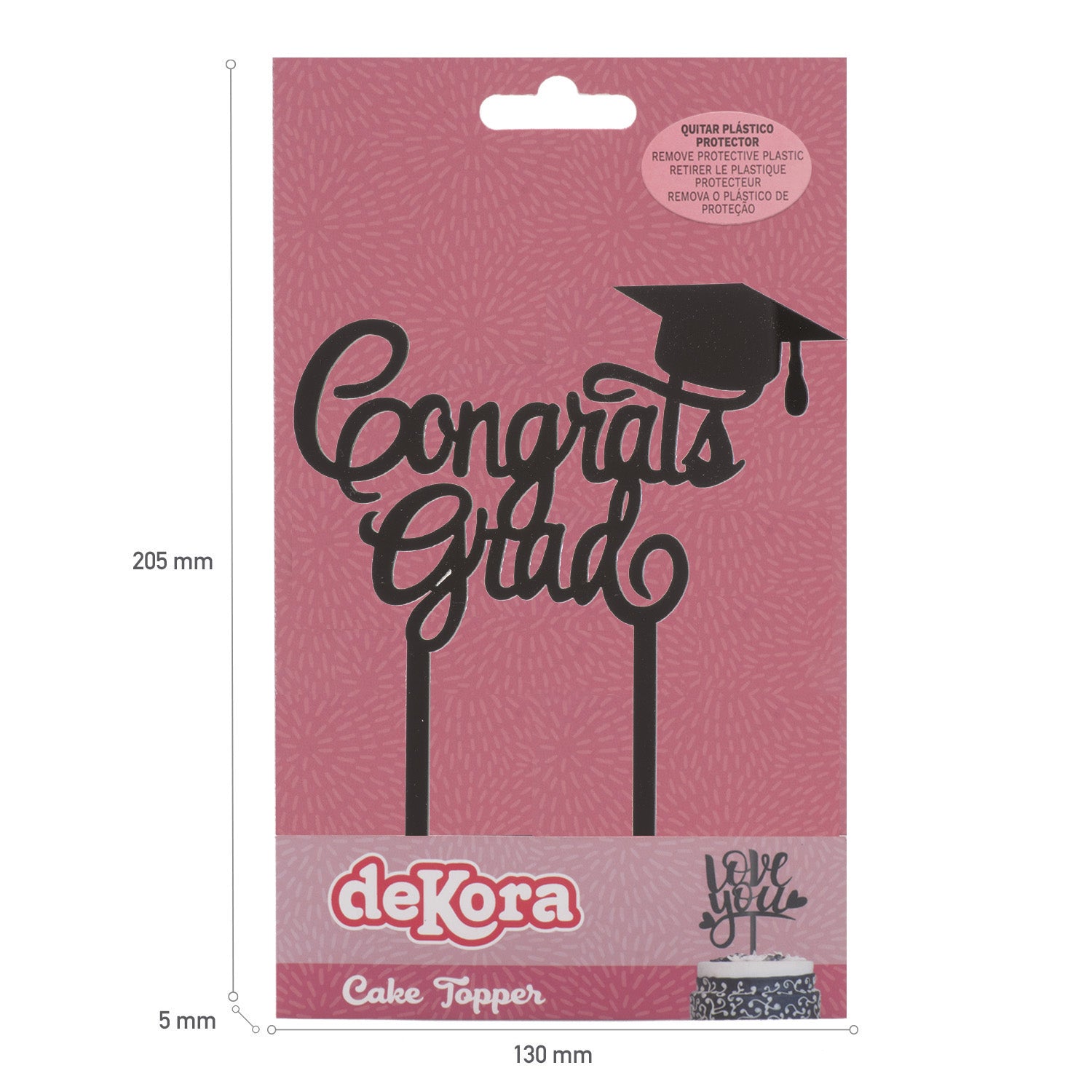 CAKE TOPPER GRADUATION 13,2X11,3CM