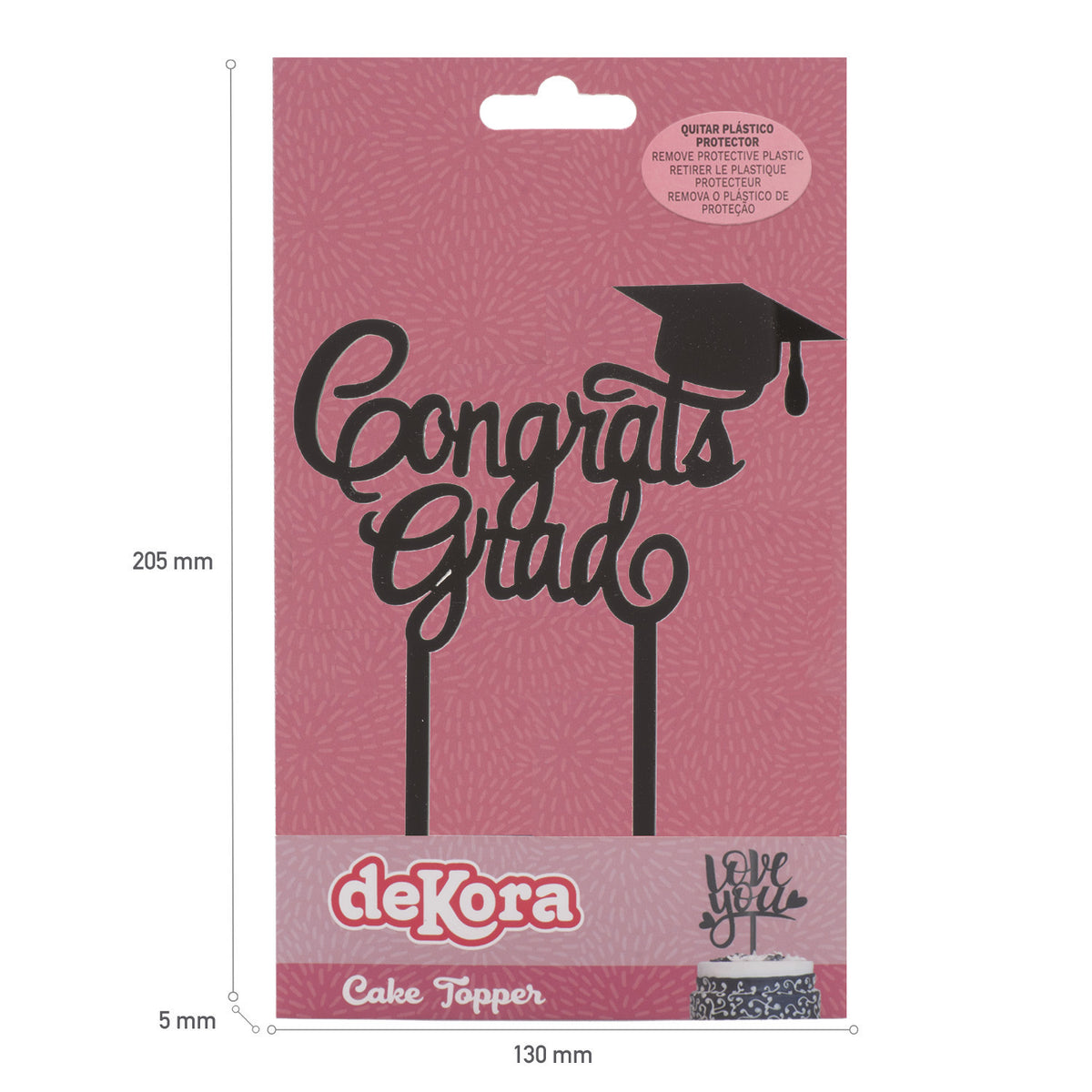 CAKE TOPPER GRADUATION 13,2X11,3CM