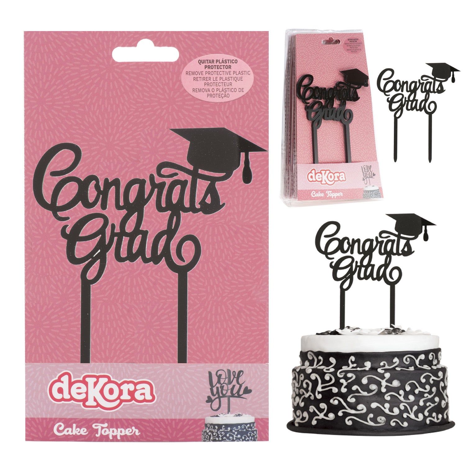CAKE TOPPER GRADUATION 13,2X11,3CM