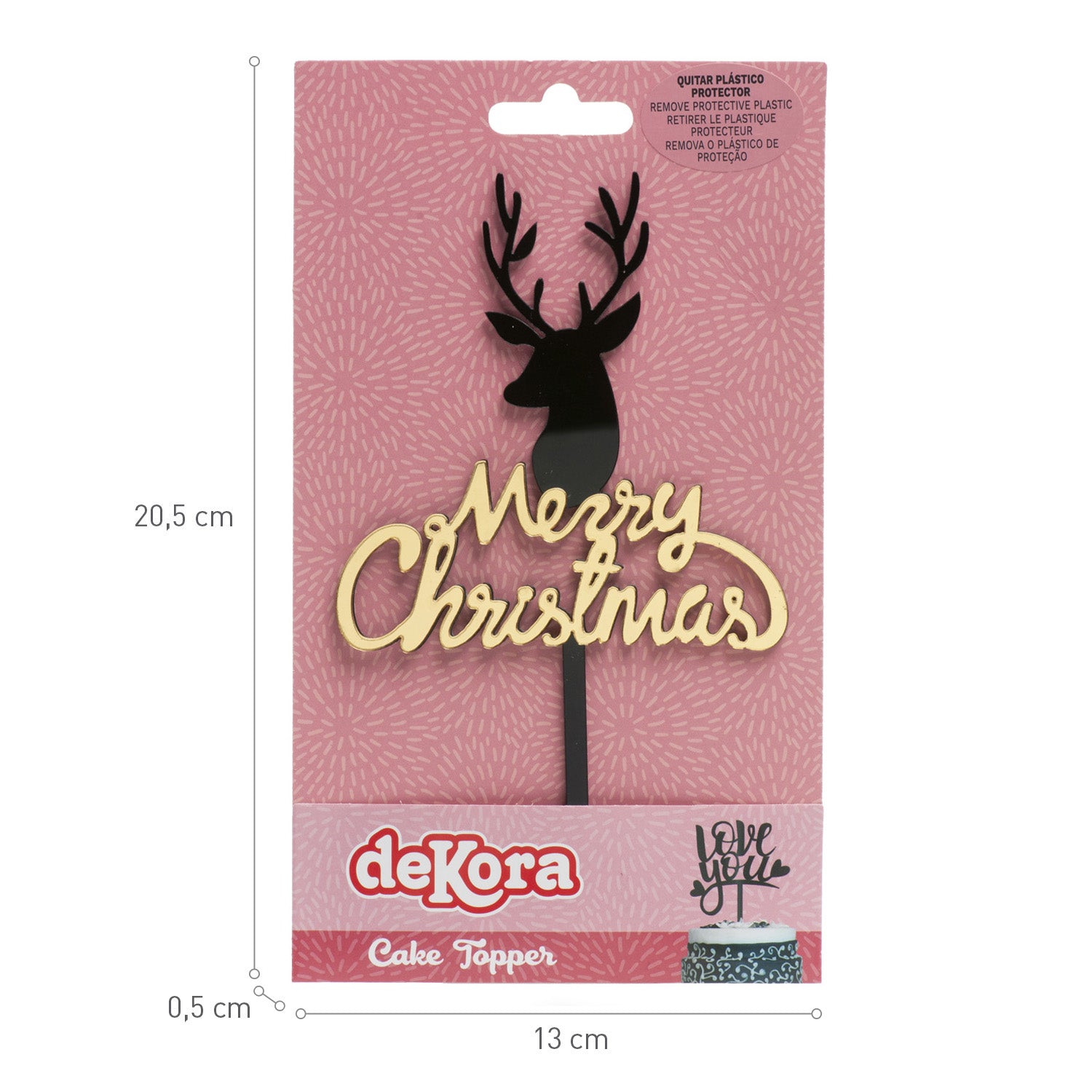 CAKE TOPPER MERRY CHRISTMAS 16,5X10CM