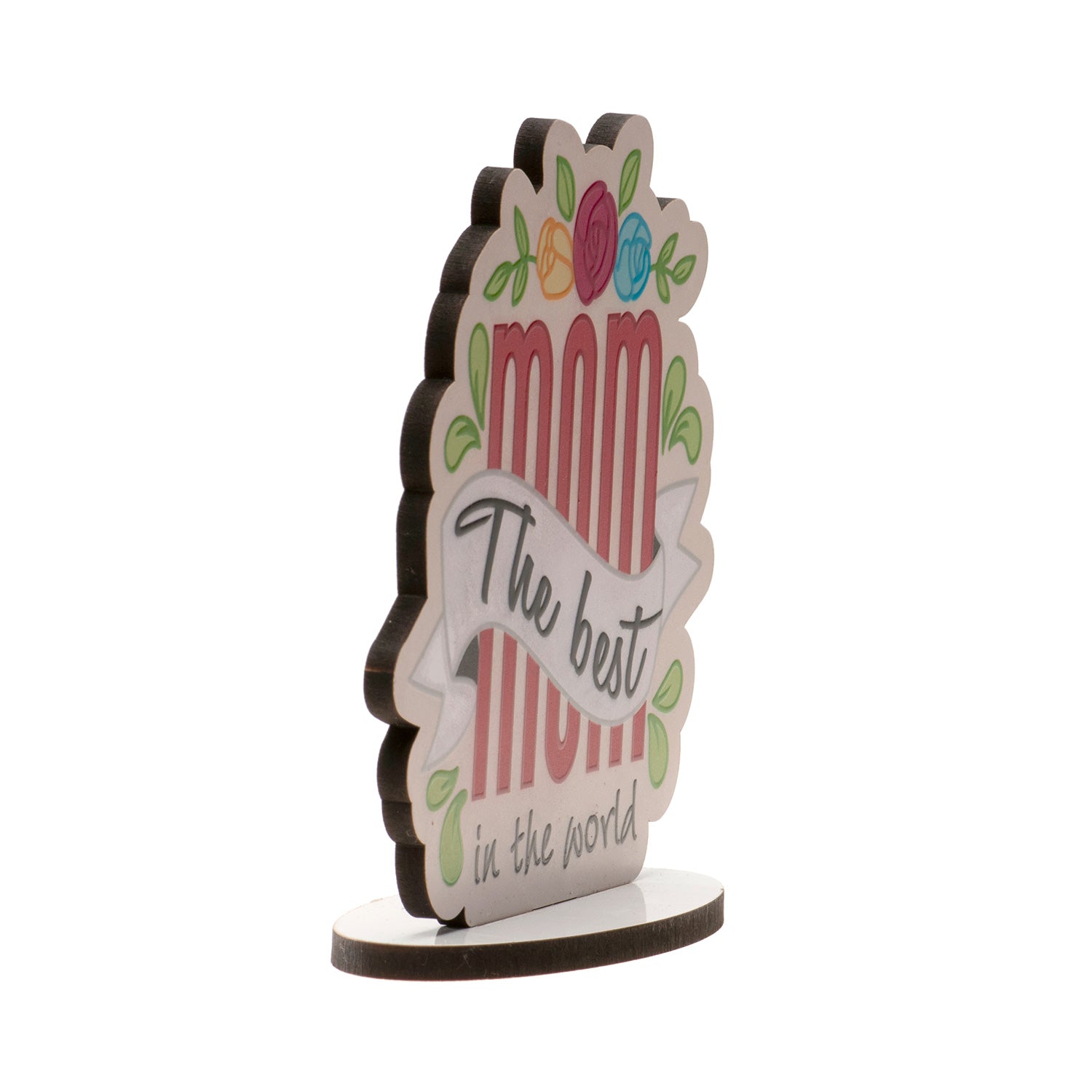 CAKE TOPPER "THE BEST MOM IN THE WORLD" 12X11,5CM