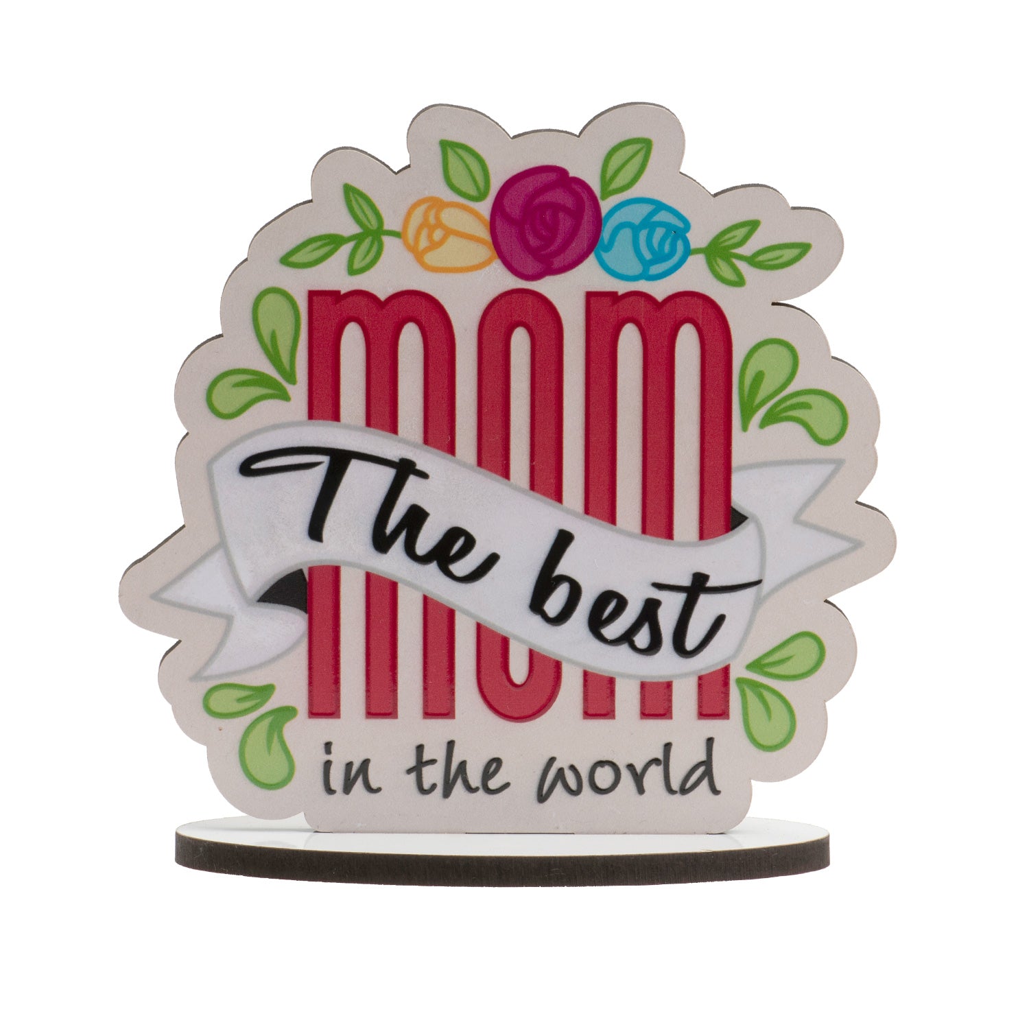 CAKE TOPPER "THE BEST MOM IN THE WORLD" 12X11,5CM