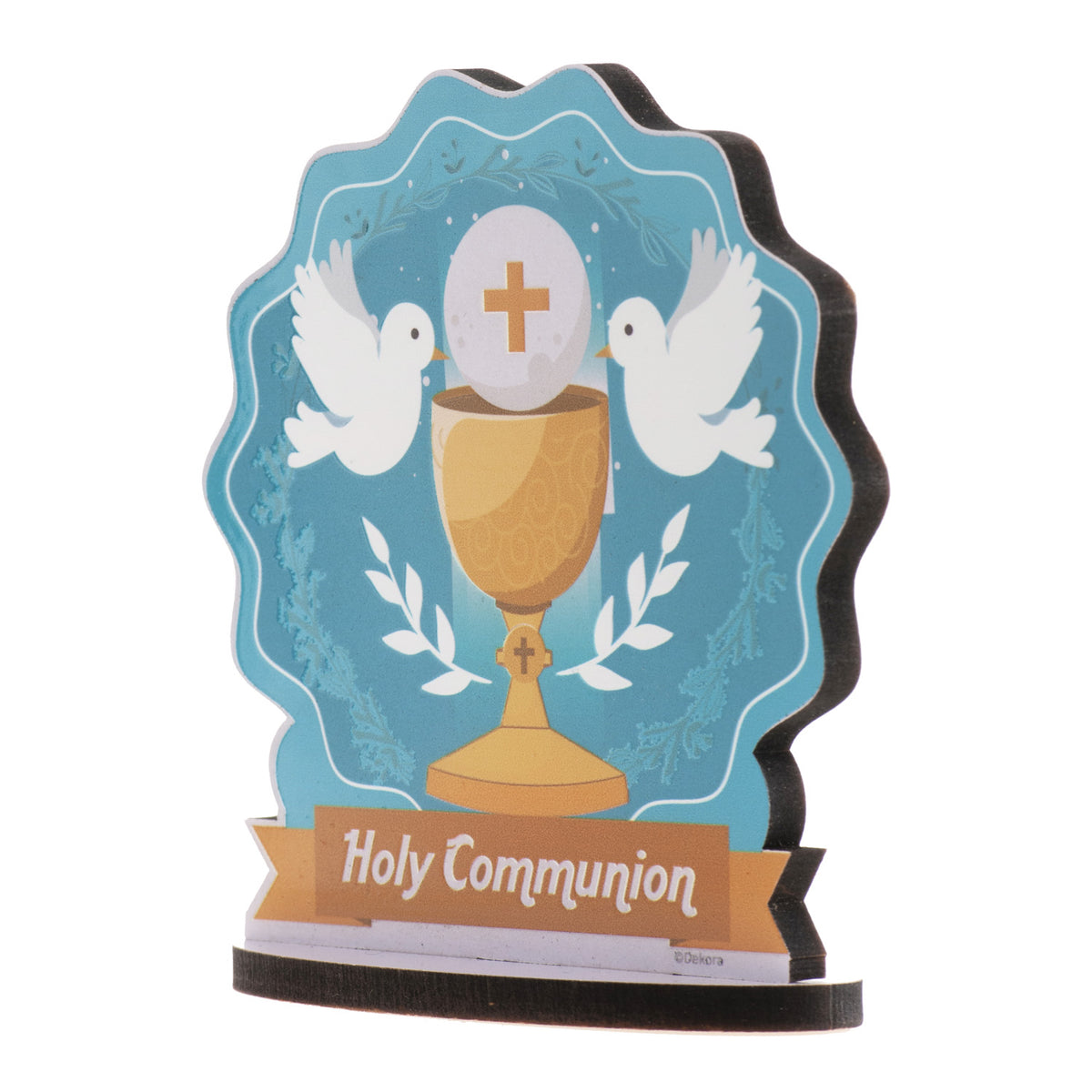 CAKE TOPPER COMMUNION CHALICE WITH DOVES 12X12,5CM