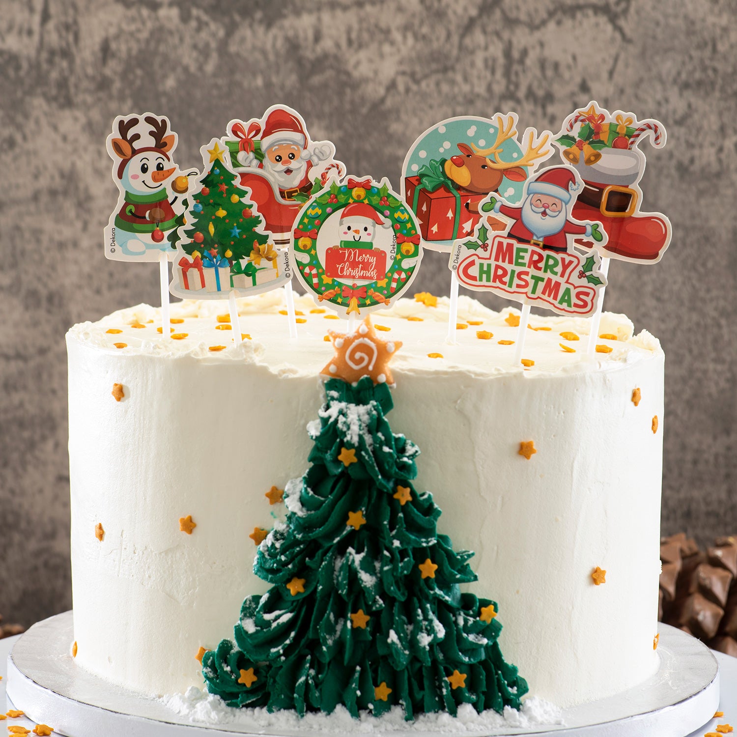 CHRISTMAS CAKE TOPPERS 8 DESINGS  9X6CM