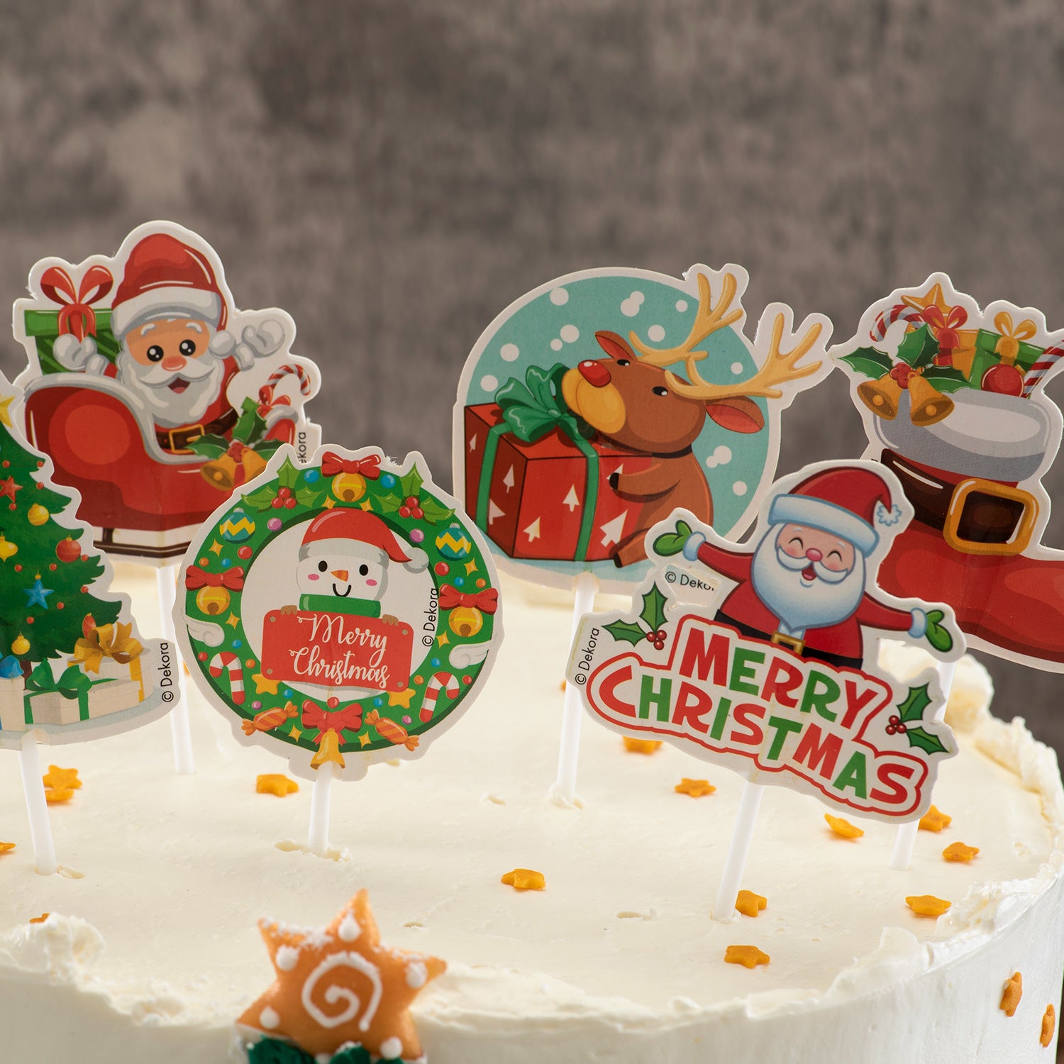 CHRISTMAS CAKE TOPPERS 8 DESINGS  9X6CM