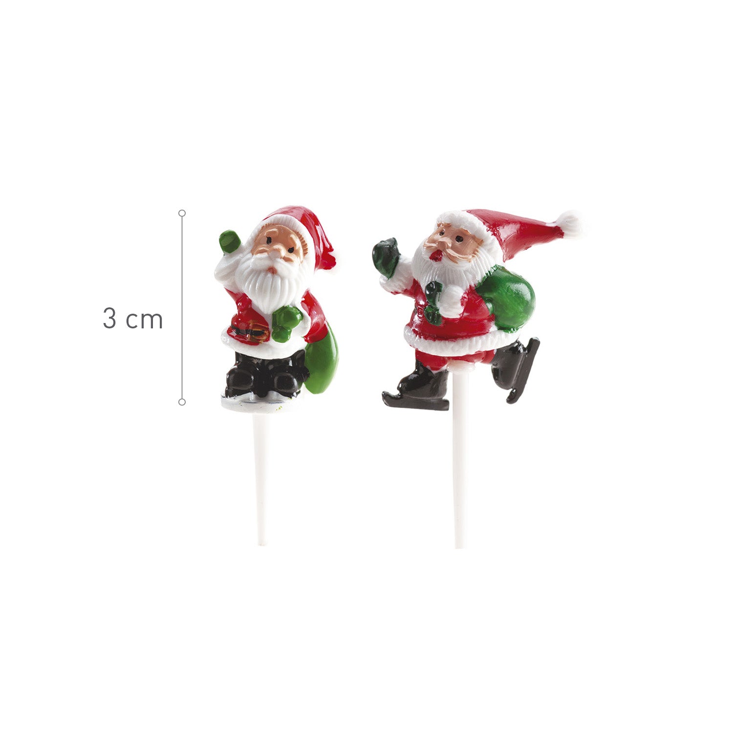 FIGURAS DE PLÁSTICO PAPÁ NOEL 8 MODELOS 3CM