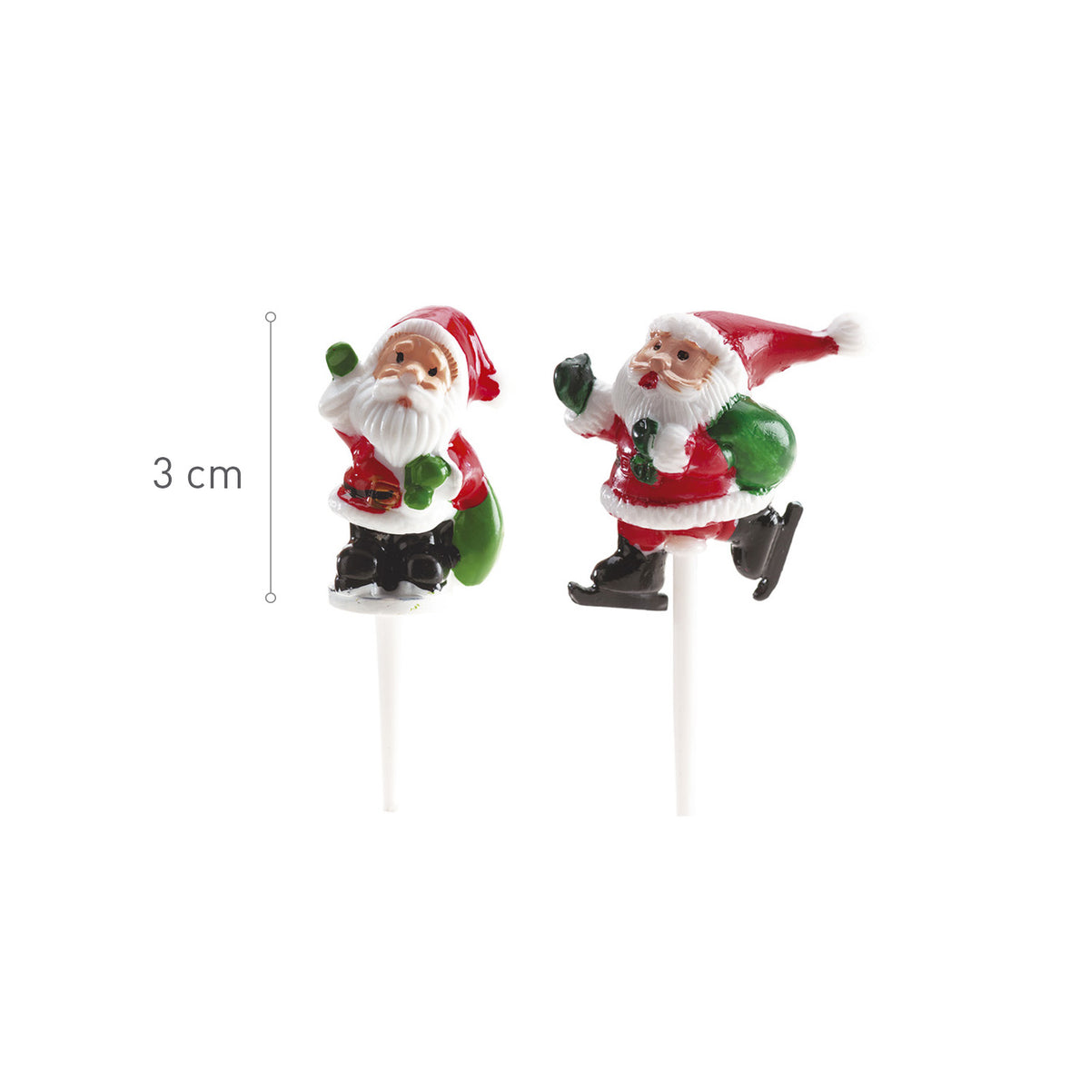 FIGURAS DE PLÁSTICO PAPÁ NOEL 8 MODELOS 3CM