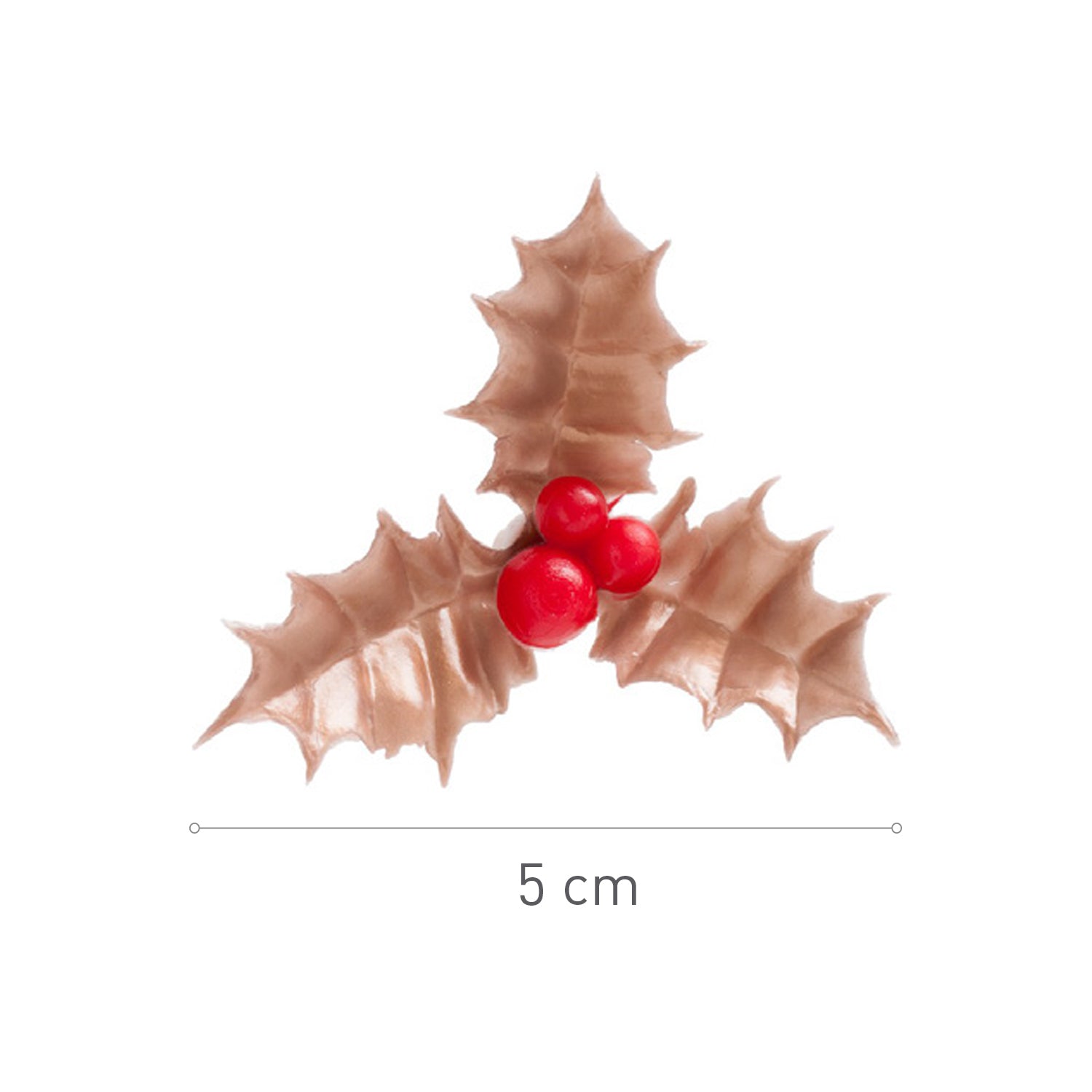 CAKE TOPPER PLASTIC GOLDEN HOLLY LEAF 5CM 72 PCS