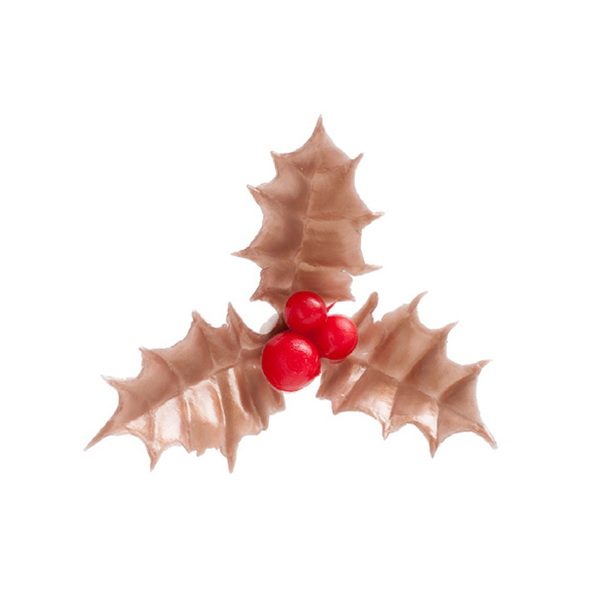 CAKE TOPPER PLASTIC GOLDEN HOLLY LEAF 5CM 72 PCS