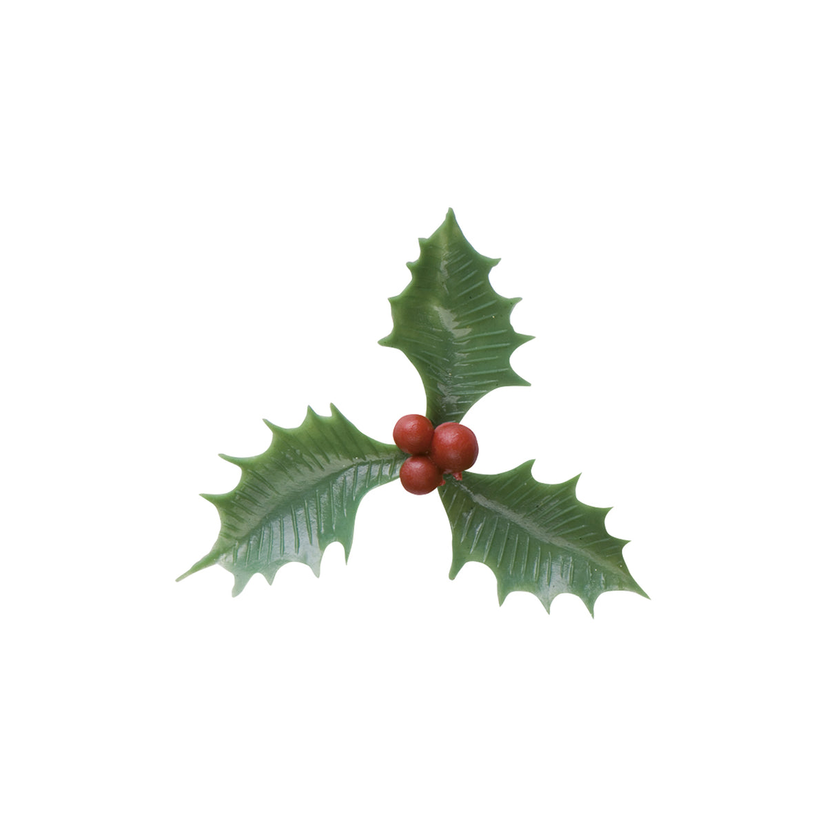 CAKE TOPPER PLASTICO HOJA ACEBO VERDE  5CM 72 UDS
