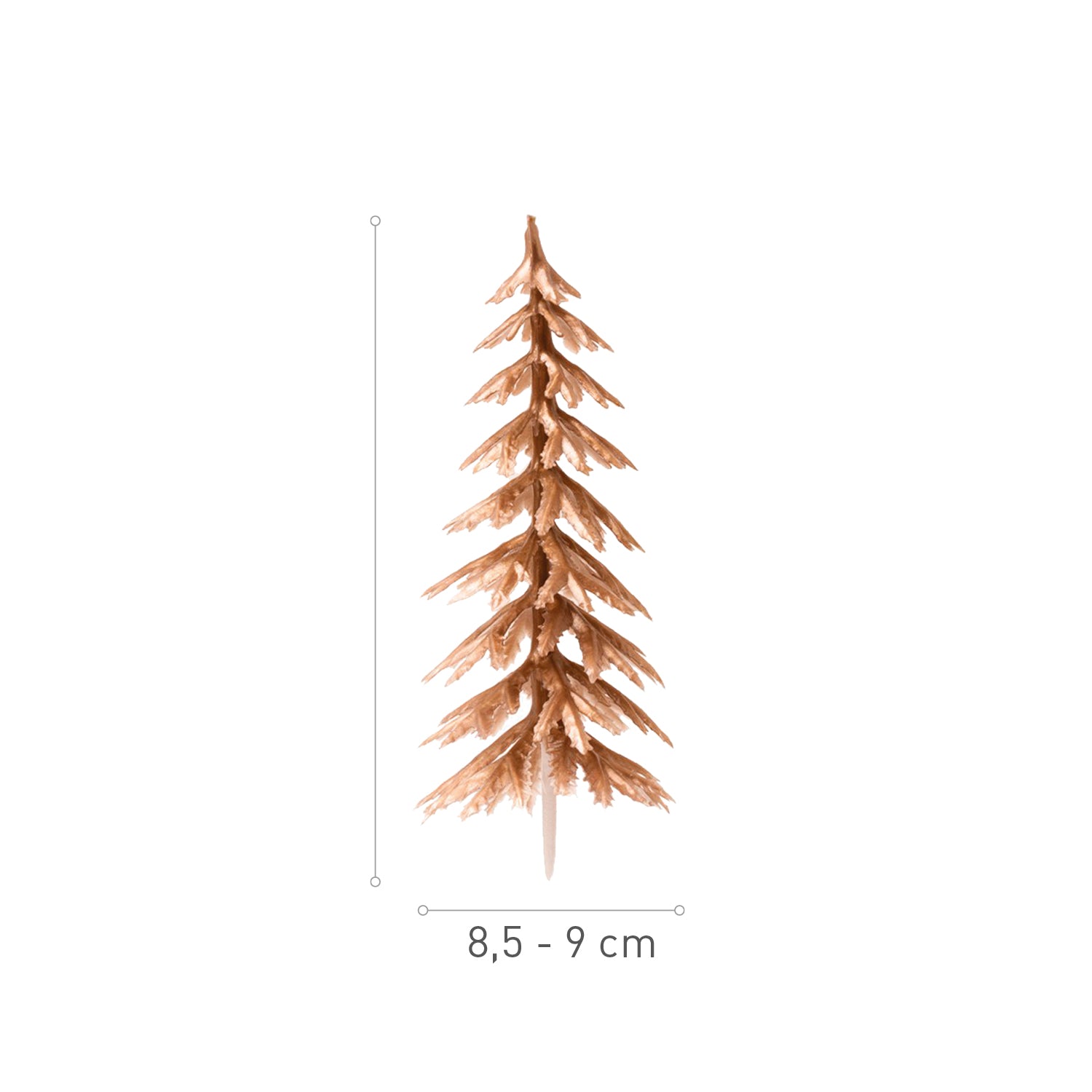 CAKE TOPPER PLASTIC BRONZE PINE 8.5CM 72 PCS