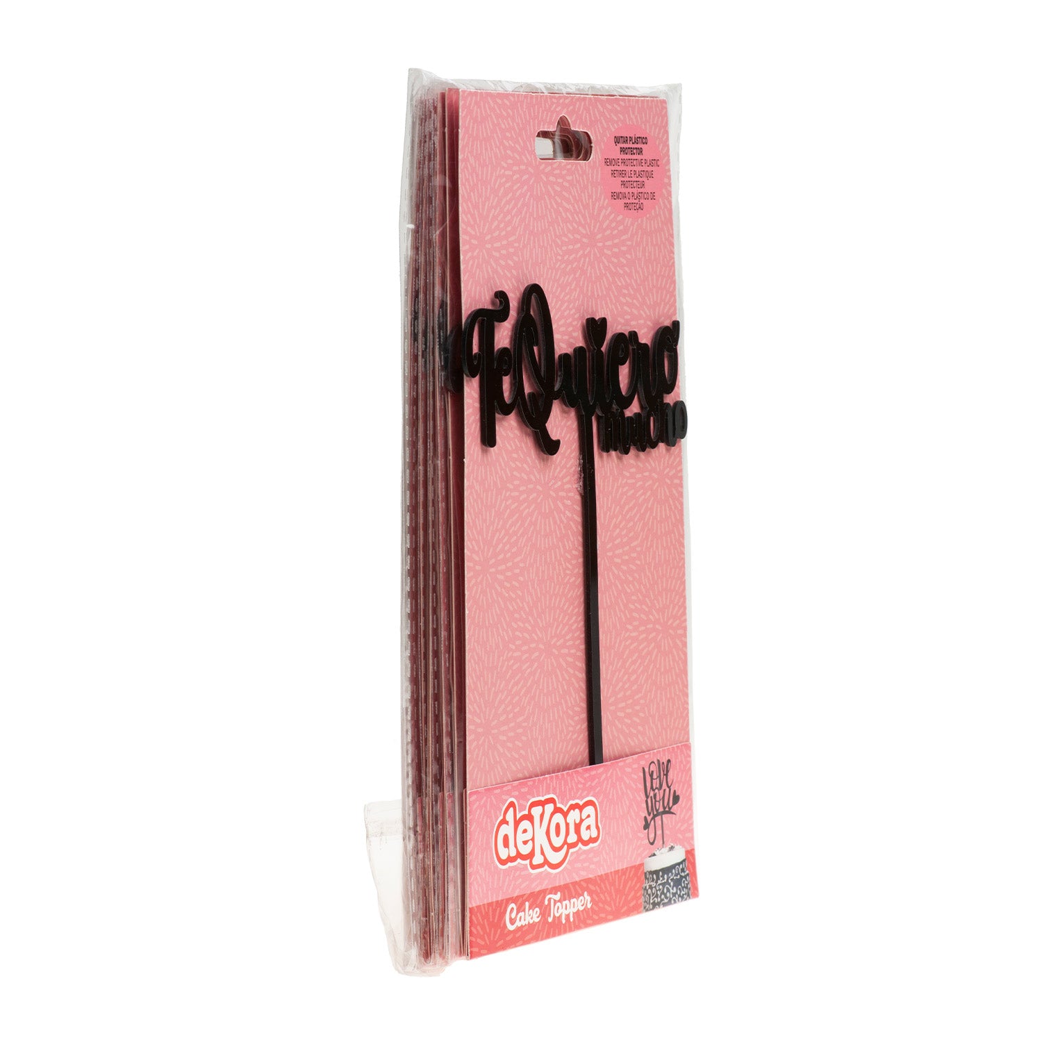 CAKE TOPPER NEGRO TE QUIERO MUCHO 12X15CM