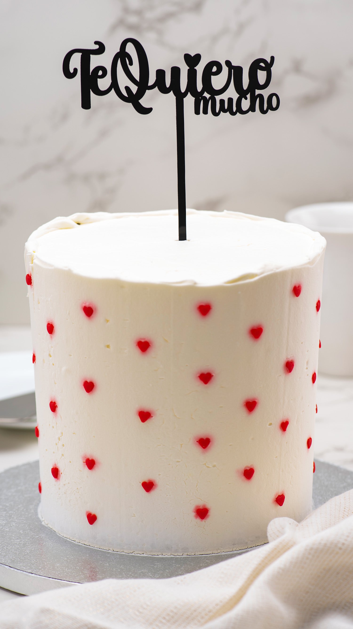 CAKE TOPPER NEGRO TE QUIERO MUCHO 12X15CM