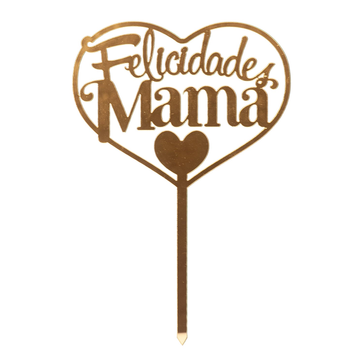 CAKE TOPPER FELICIDADES MAMA ORO 14,3X10CM