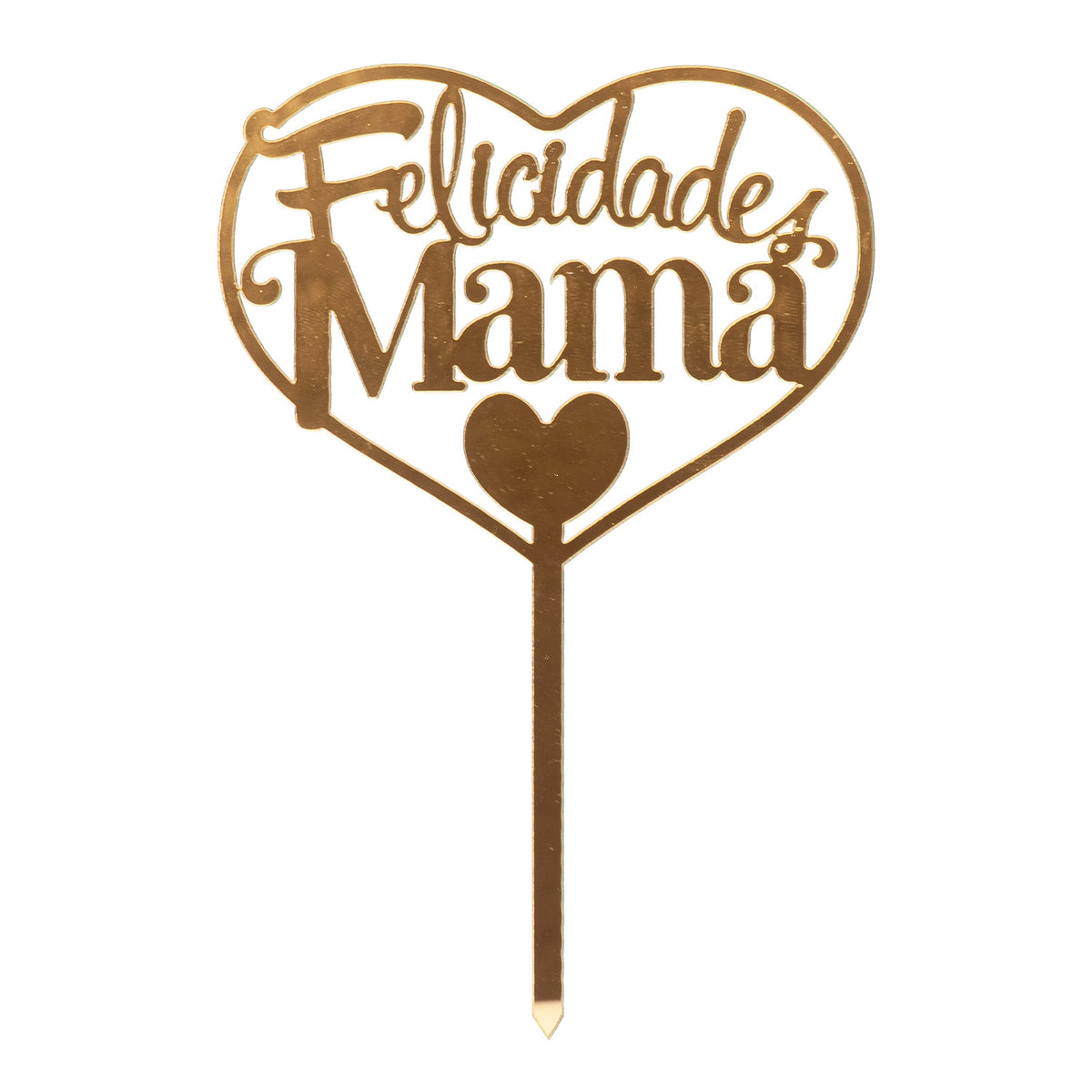 CAKE TOPPER FELICIDADES MAMA ORO 14,3X10CM