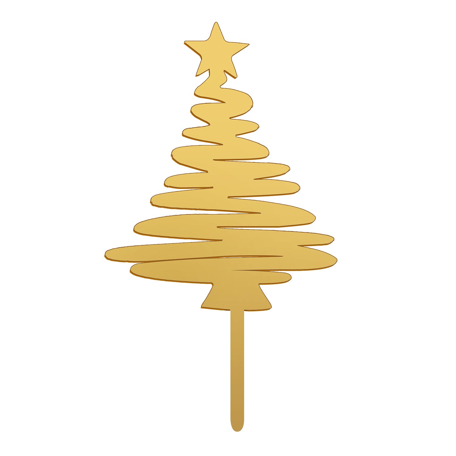 CAKE TOPPER ARBOL NAVIDAD ORO 16,5X8CM