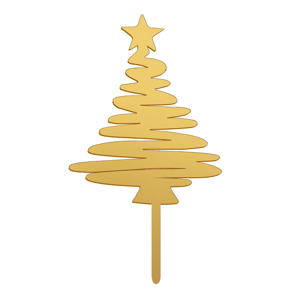 CAKE TOPPER ARBOL NAVIDAD ORO 16,5X8CM