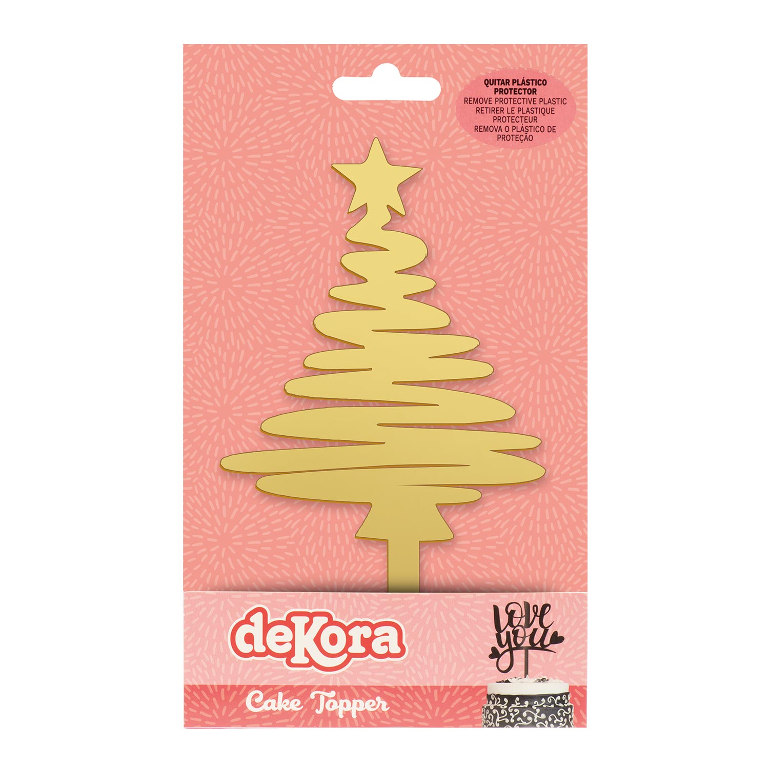 CAKE TOPPER ARBOL NAVIDAD ORO 16,5X8CM