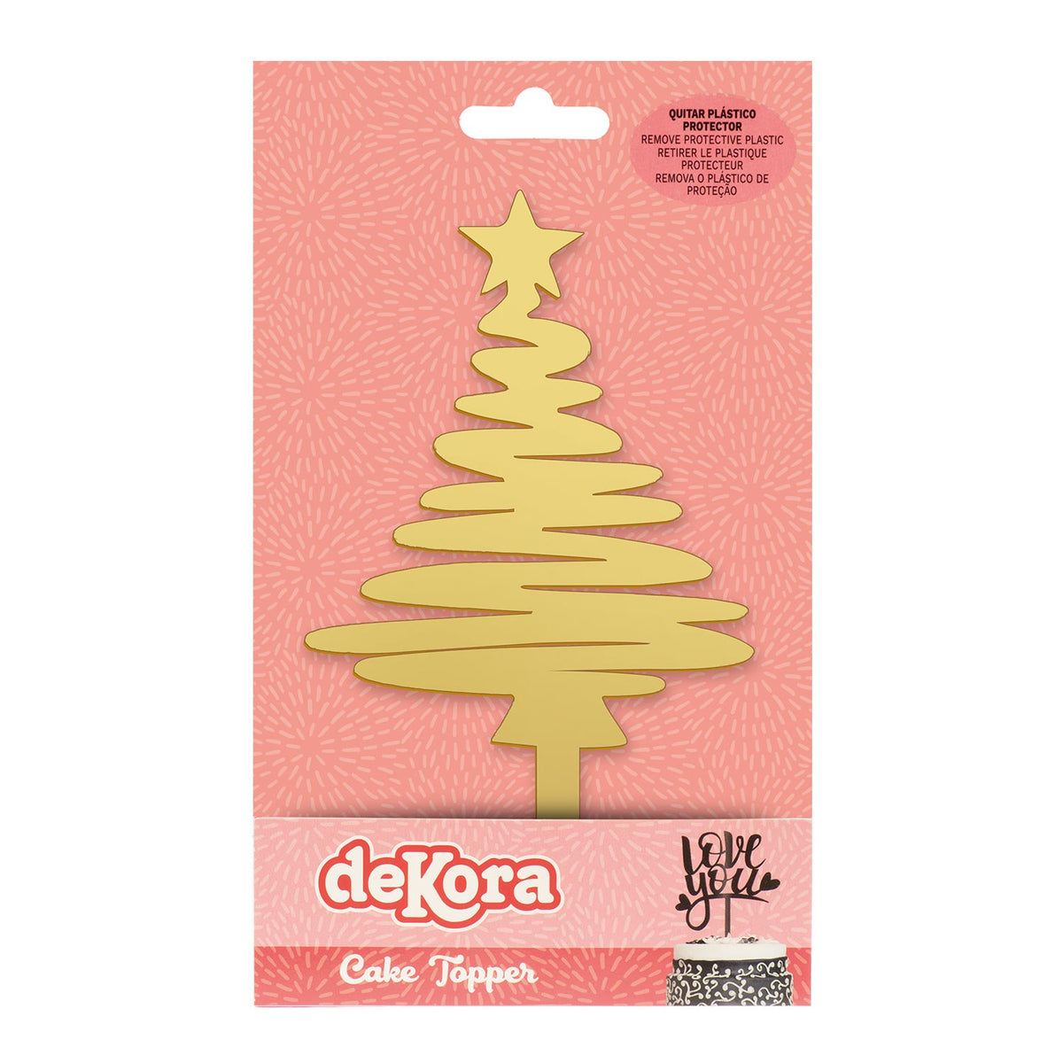 CAKE TOPPER ARBOL NAVIDAD ORO 16,5X8CM