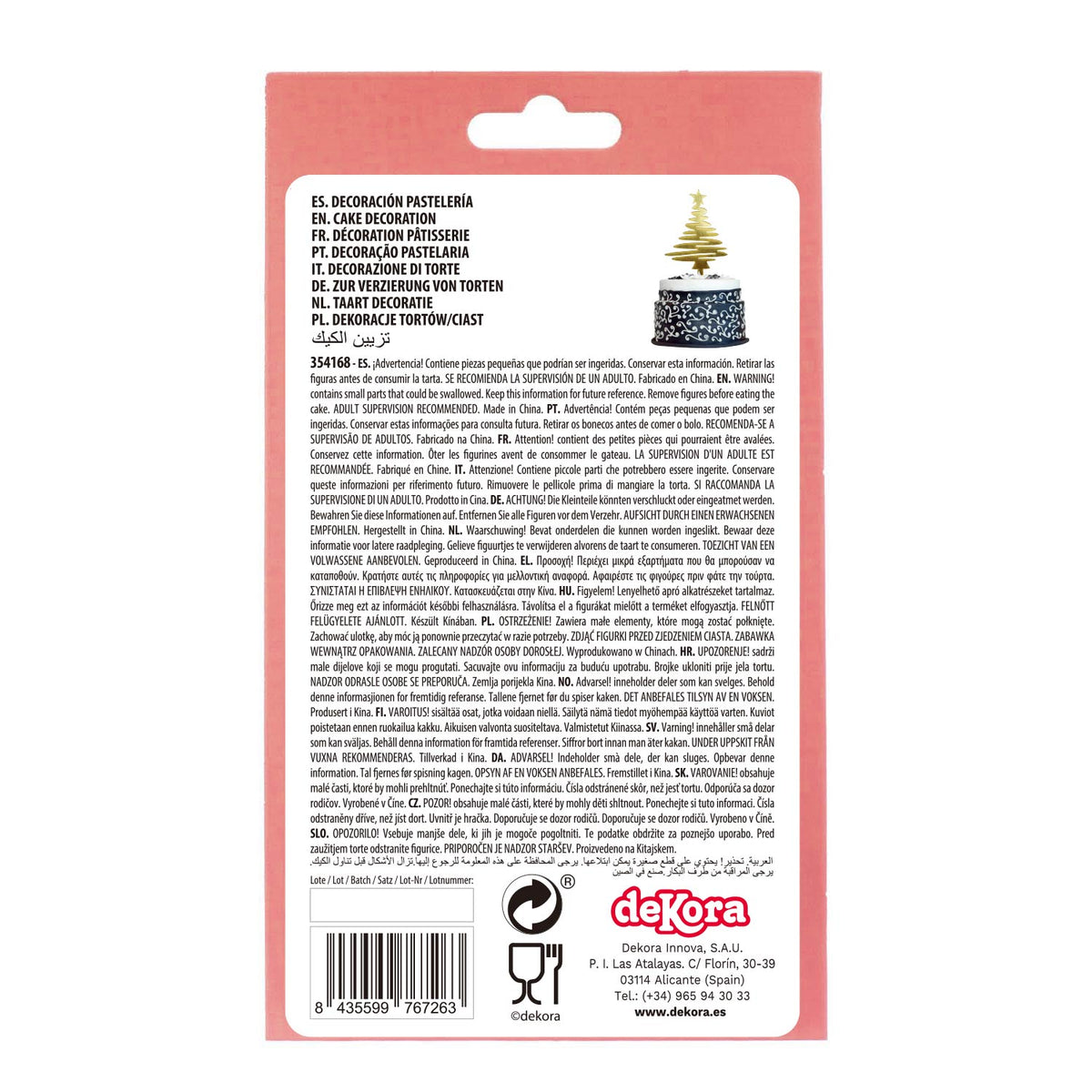 CAKE TOPPER ARBOL NAVIDAD ORO 16,5X8CM
