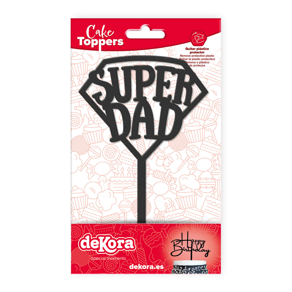 CAKE TOPPER SUPER DAD 15X10CM