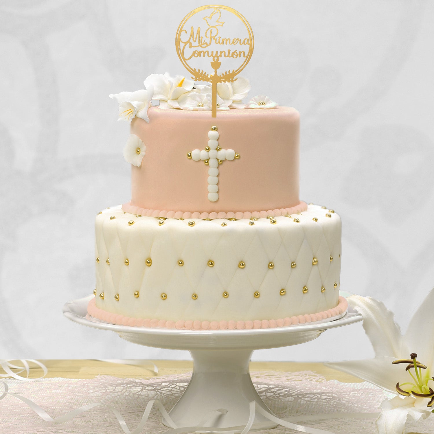 CAKE TOPPER MI PRIMERA COMUNION 16X9.5CM