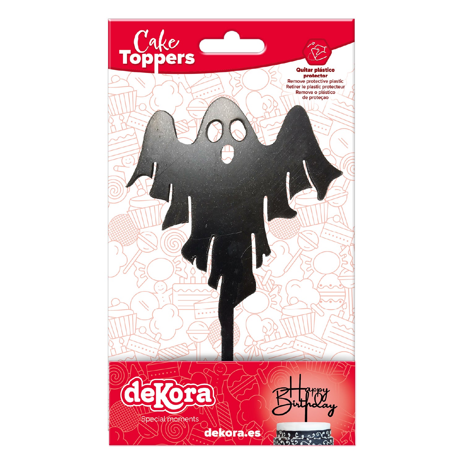 CAKE TOPPER FANTASMA NEGRO10X16CM