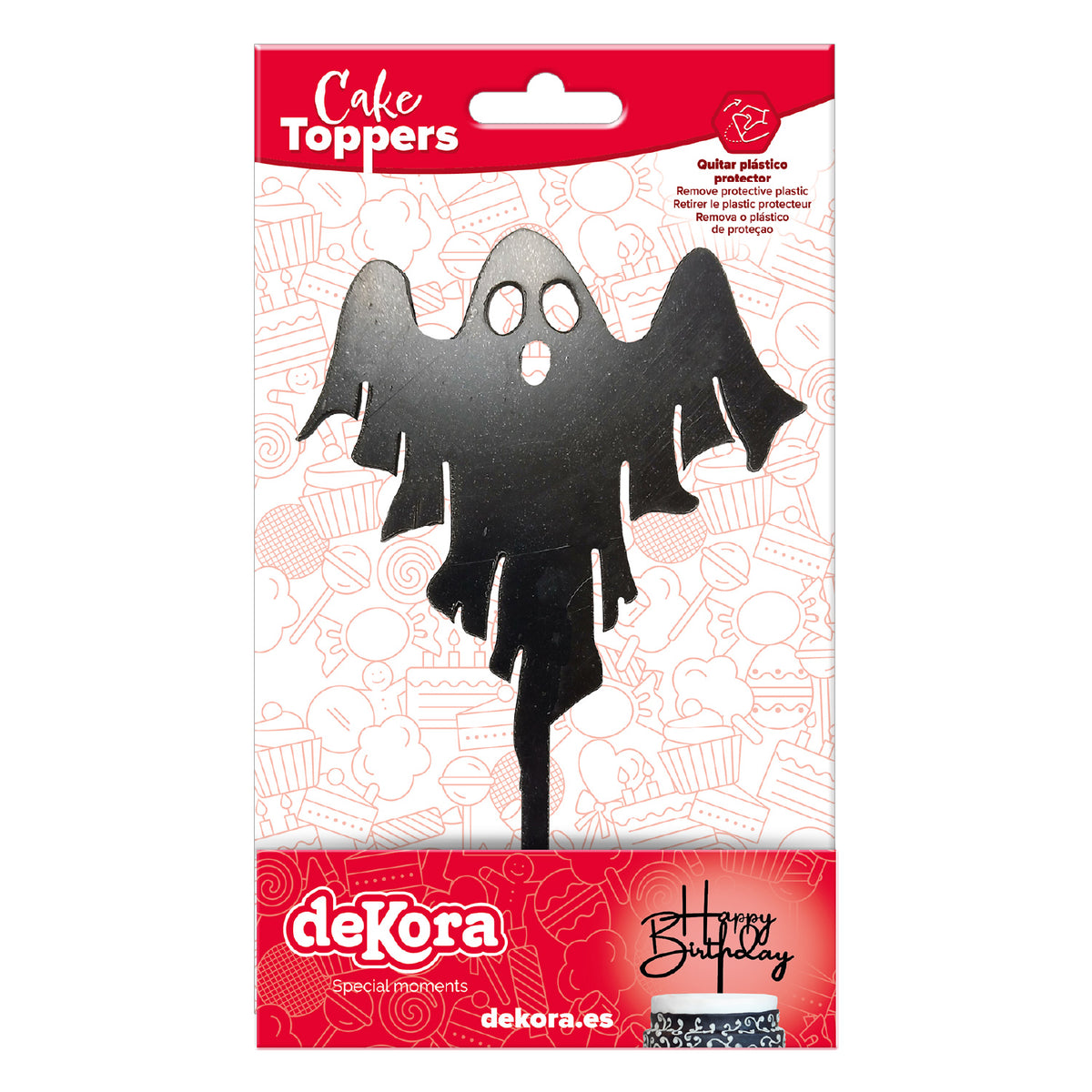 CAKE TOPPER FANTASMA NEGRO10X16CM