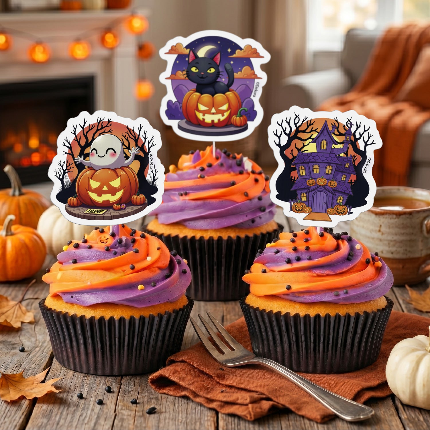 CAKE TOPPER PAPEL HALLOWEN 8 MODELOS 6X9CM 48UDS