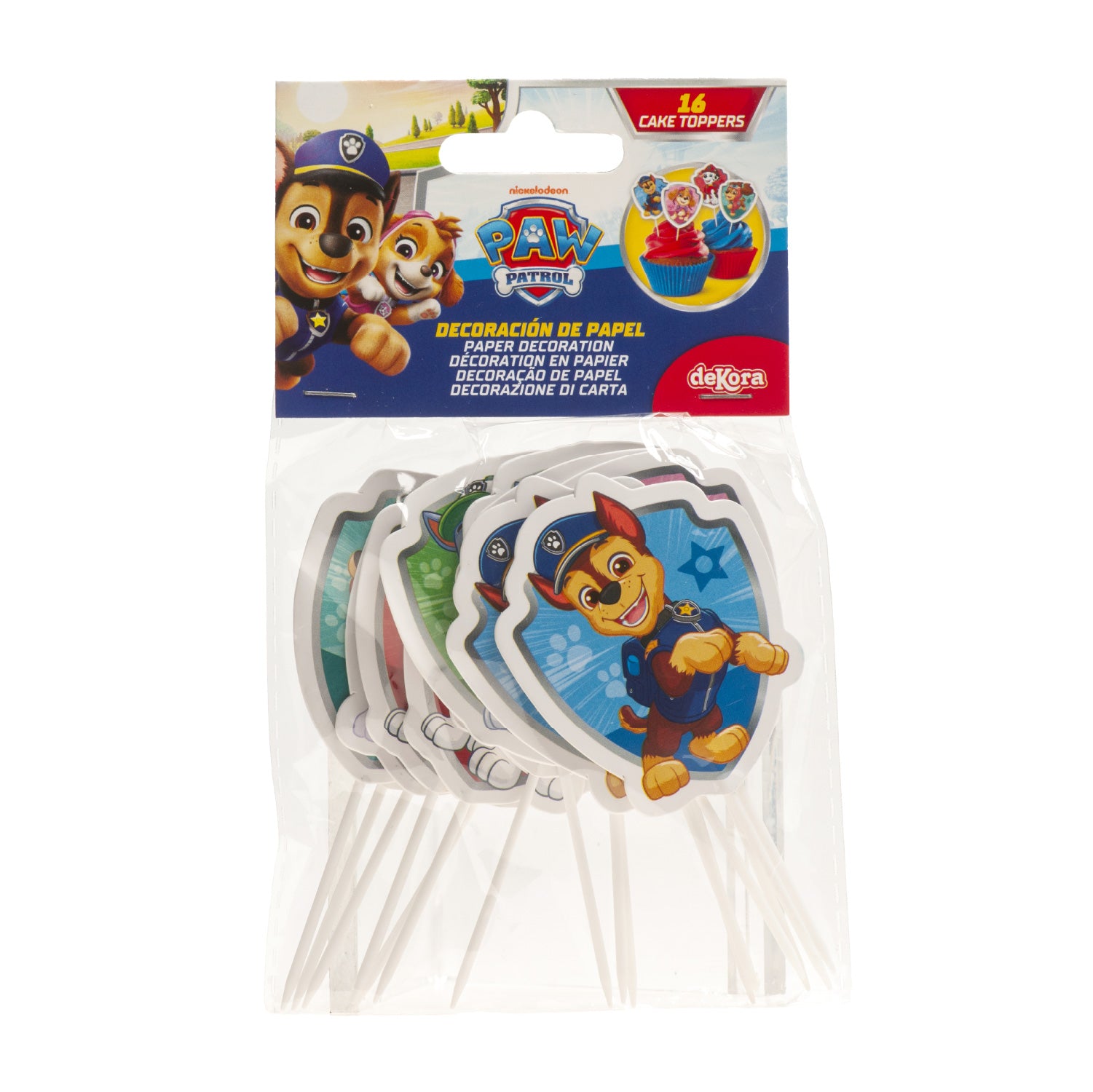 CAKE TOPPERS PAPEL PATRULLA CANINA 8 MODELOS 16 UNIDADES