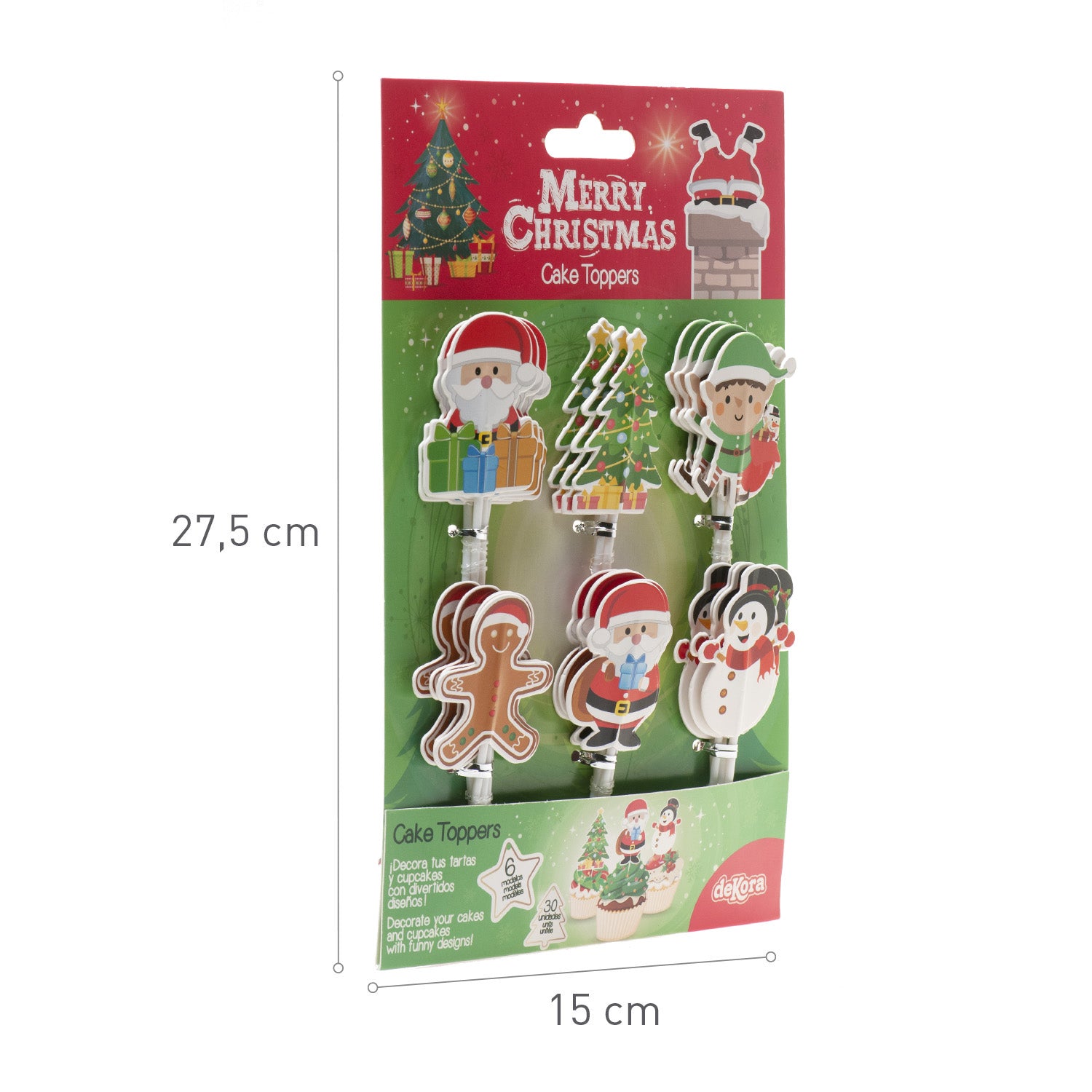 CAKE TOPPERS CHRISTMAS 6 MODELS 30 UNITS