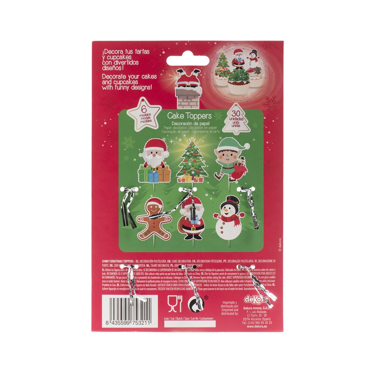 CAKE TOPPERS CHRISTMAS 6 MODELS 30 UNITS