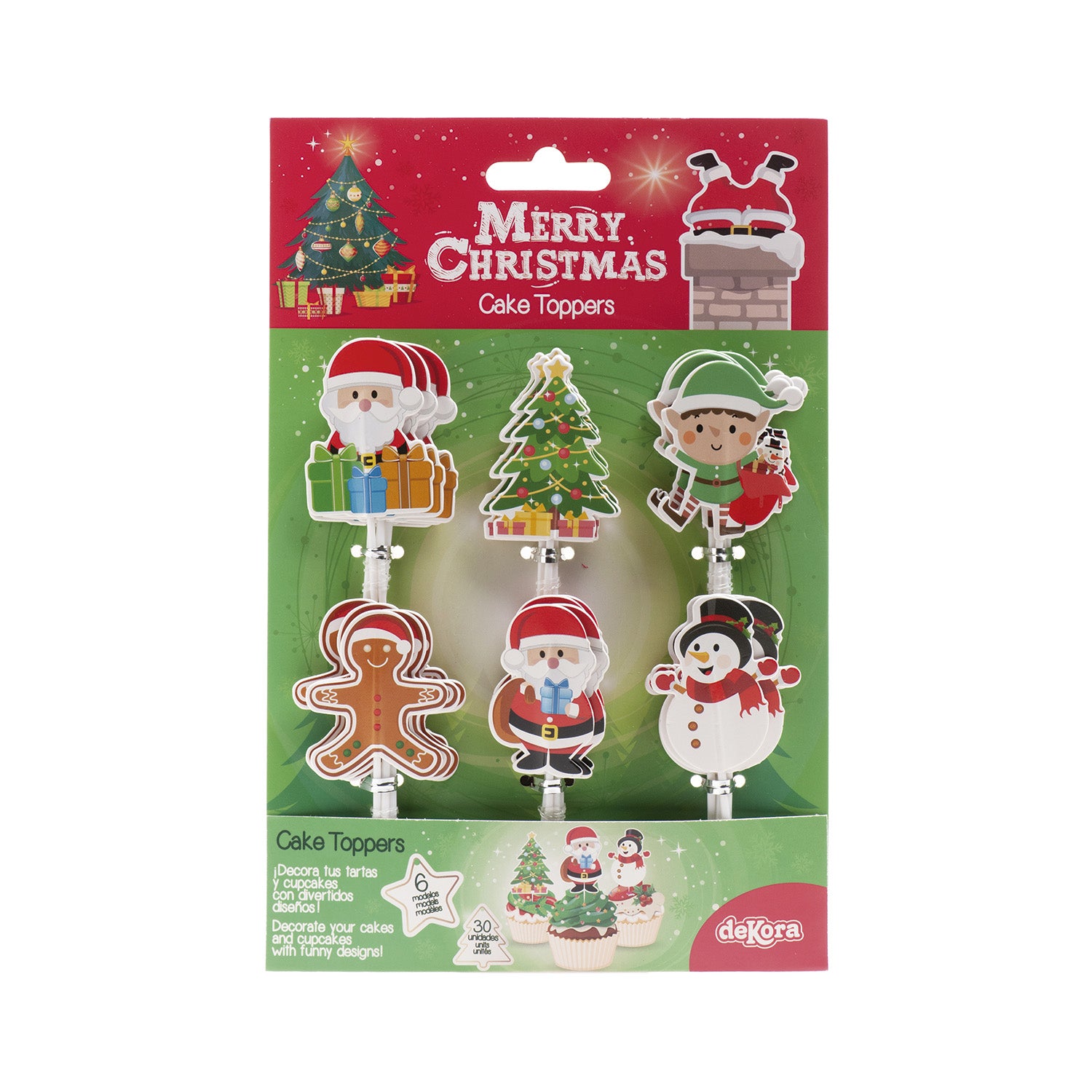 CAKE TOPPERS CHRISTMAS 6 MODELS 30 UNITS
