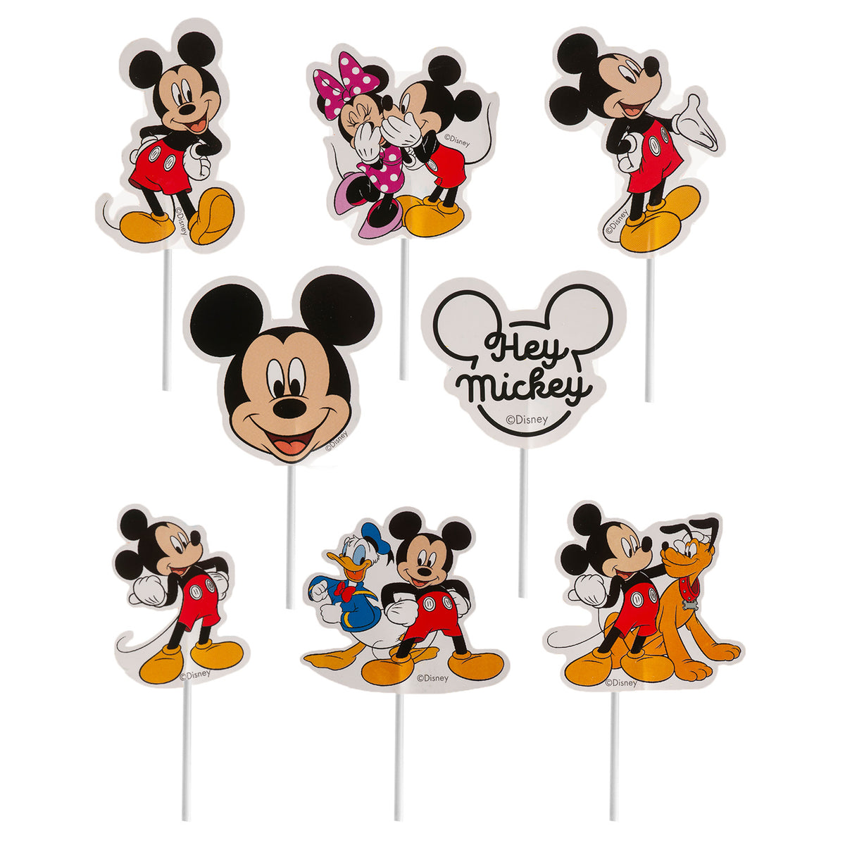 CAKE TOPPERS PAPEL MICKEY MOUSE 6 MODELOS 30 UNIDADES
