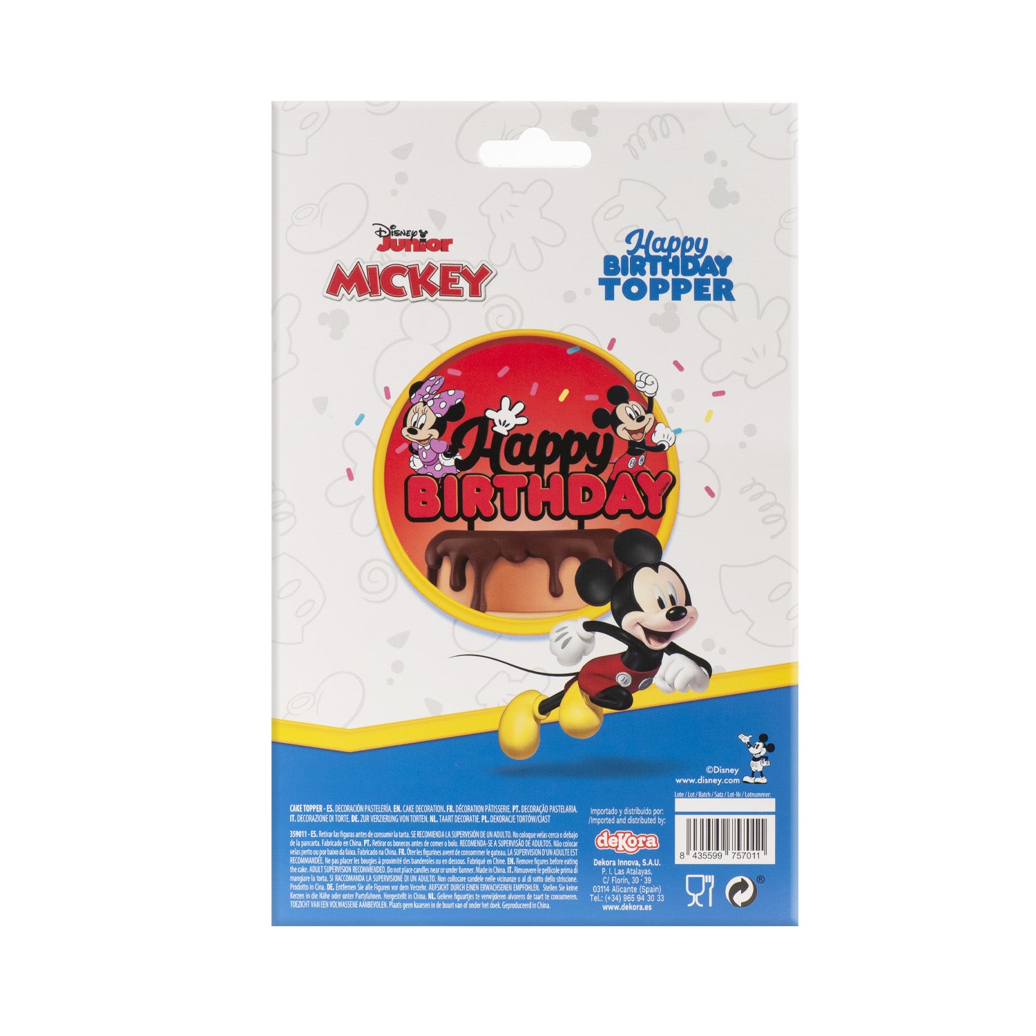 CAKE TOPPER PAPEL MICKEY & MINNIE 17.5X15CM