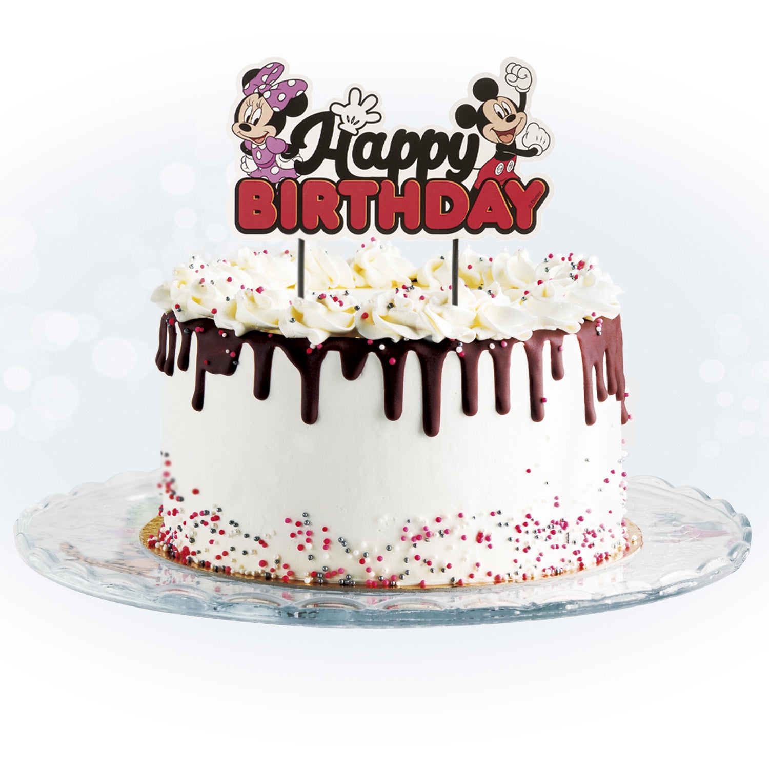 CAKE TOPPER PAPEL MICKEY & MINNIE 17.5X15CM