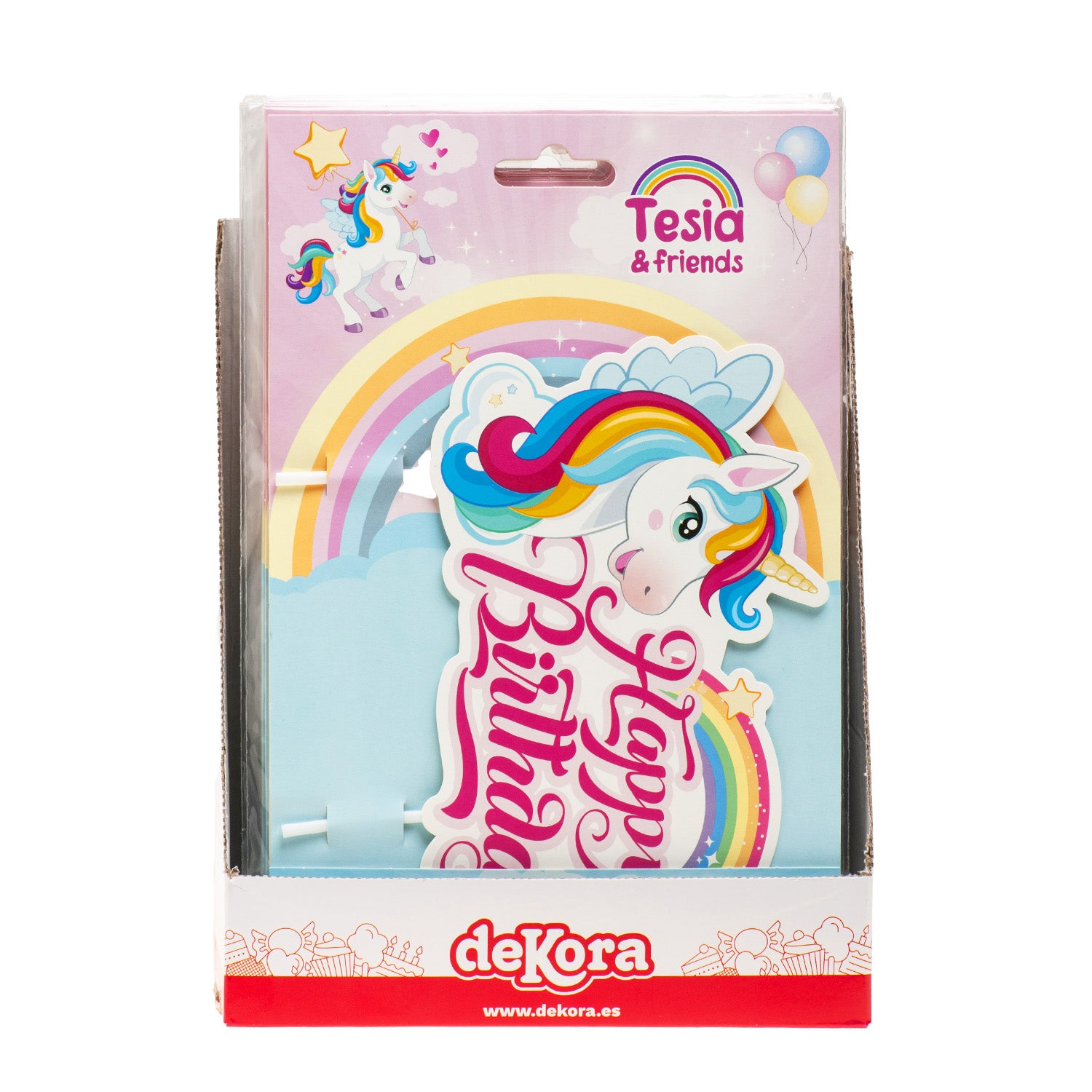 CAKE TOPPER PAPEL UNICORNIO 17.5X15CM