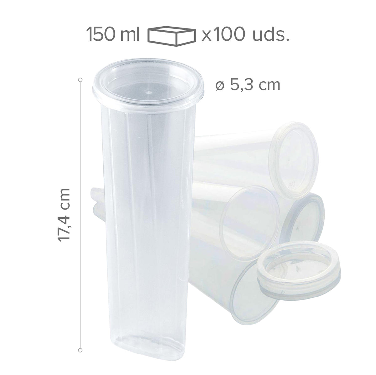 MOLDE TUBO HELADO Ø 53 H174 MM - 100 UDS